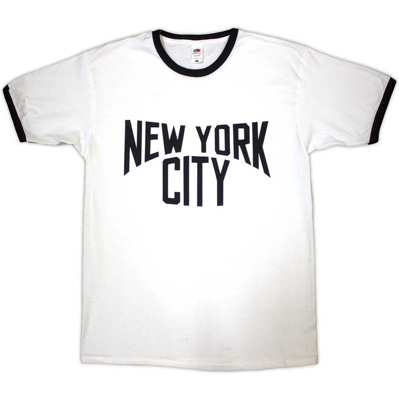 NEW YORK CITY - TEXT LOGO - Ringer T-Shirt White