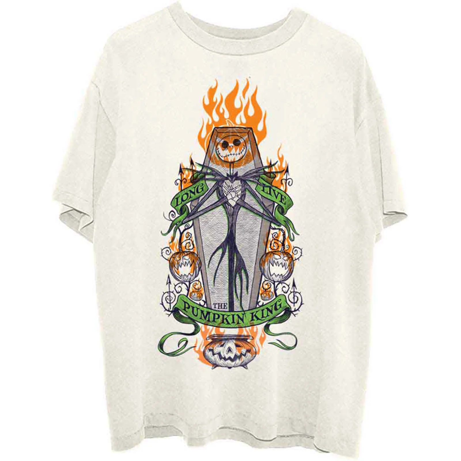 THE NIGHTMARE BEFORE CHRISTMAS - ORANGE FLAMES PUMPKIN KING - T-Shirt Neutral
