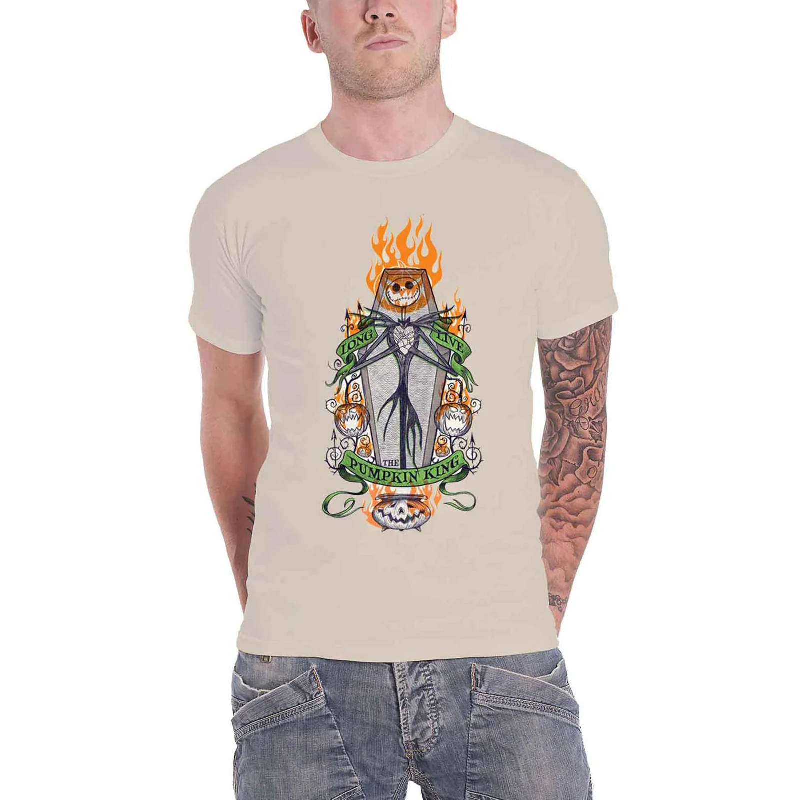 THE NIGHTMARE BEFORE CHRISTMAS - ORANGE FLAMES PUMPKIN KING - T-Shirt Neutral - Image 2
