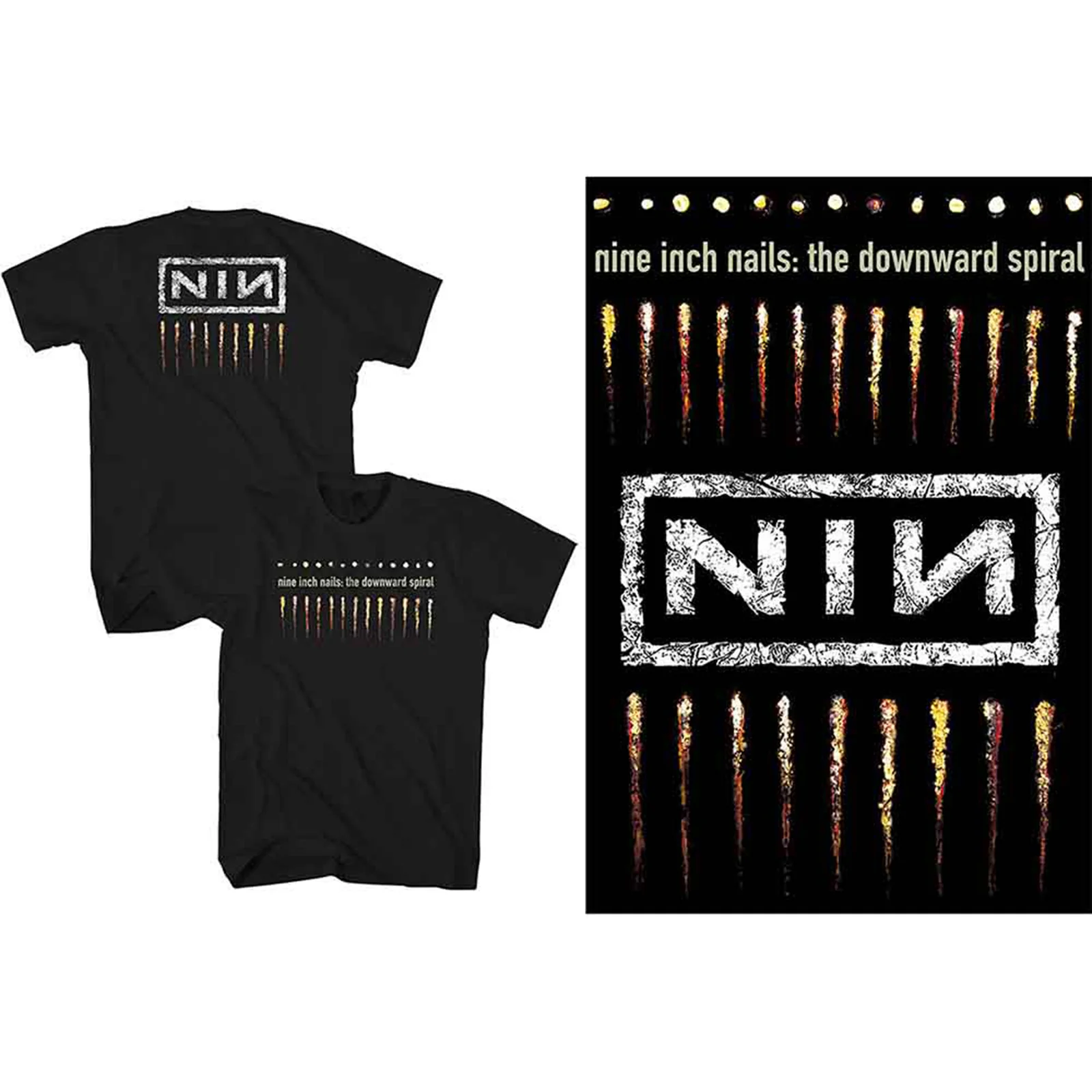NINE INCH NAILS - DOWNWARD SPIRAL - T-Shirt Black (Back Print)