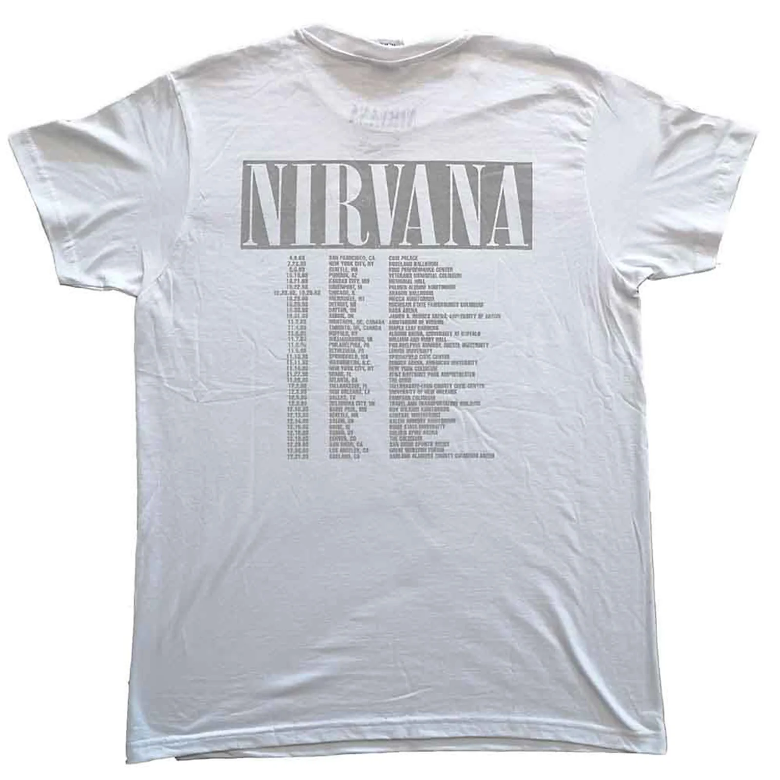 NIRVANA - IN UTERO TOUR - T-Shirt White (Back Print) - Image 2