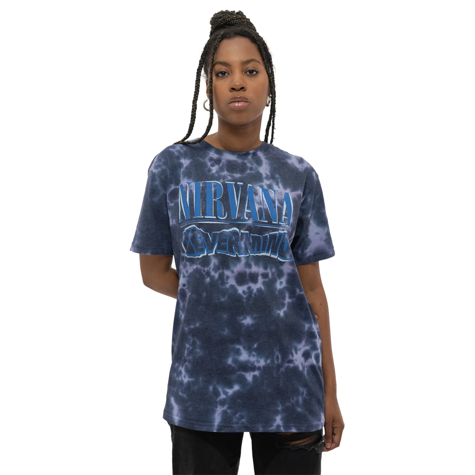 NIRVANA - NEVERMIND WAVY LOGO - T-Shirt Purple (Wash Collection) - Image 2