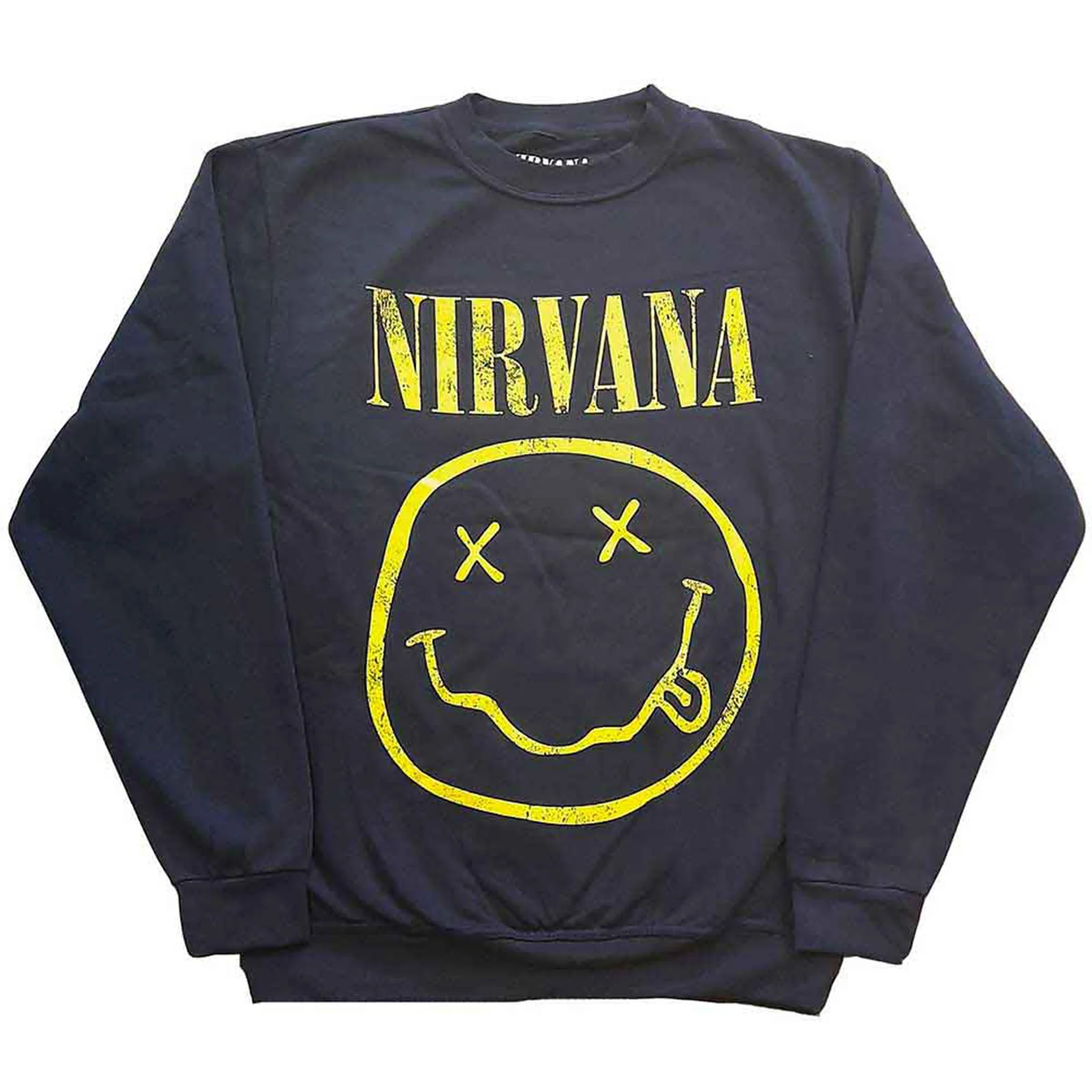 NIRVANA - YELLOW HAPPY FACE - Sweatshirt Blue