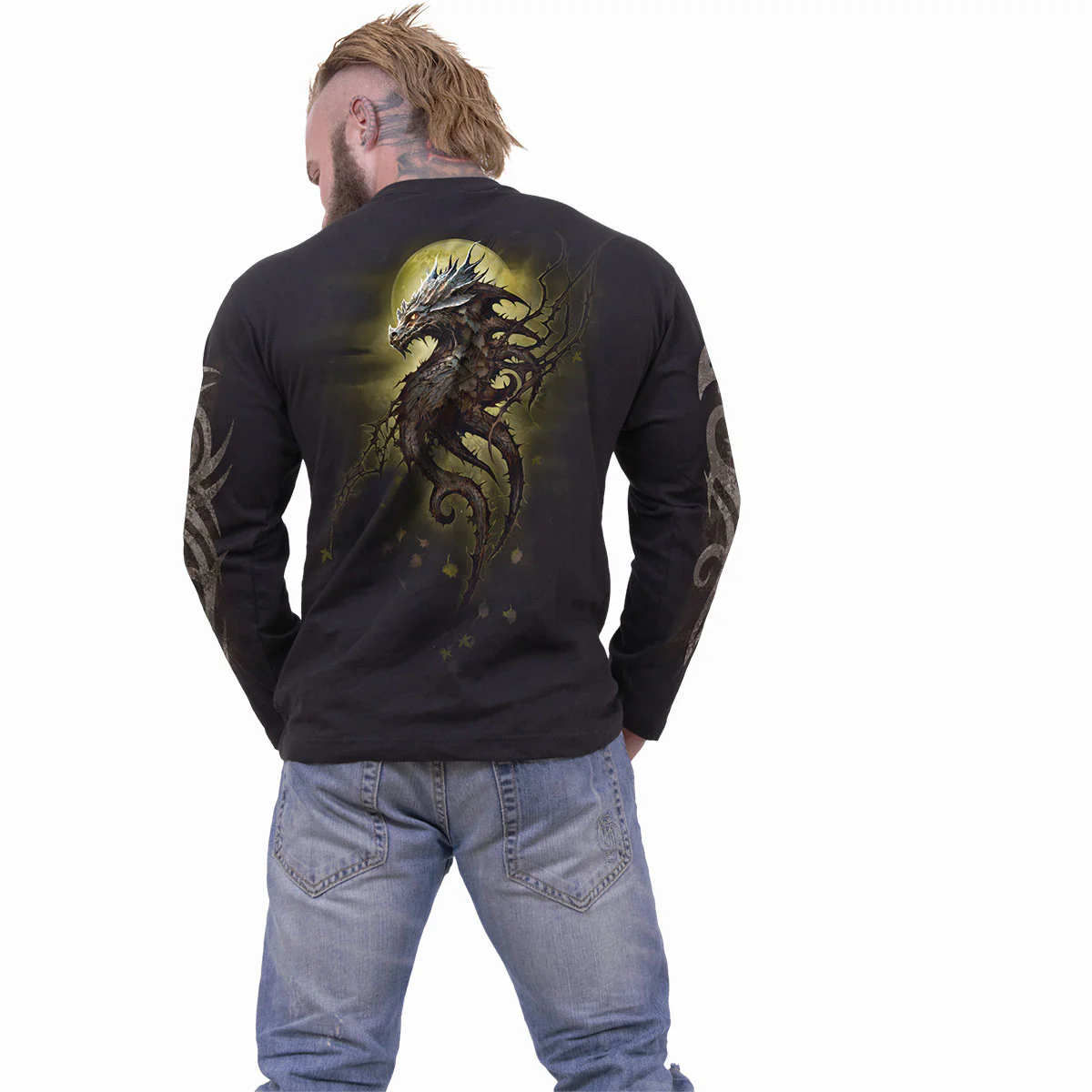 OAK DRAGON - Longsleeve T-Shirt Black - Image 3