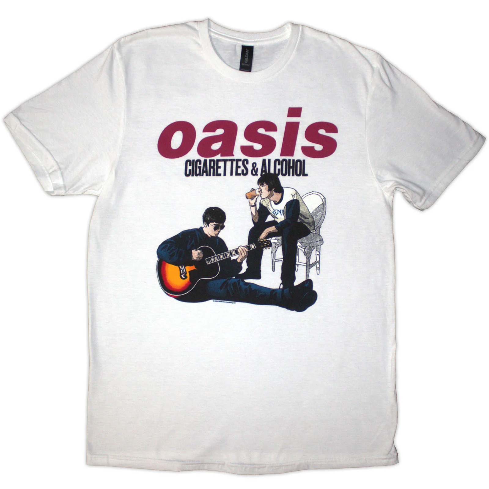 OASIS - CIGARETTES & ALCOHOL ILLUSTRATION - T-Shirt White