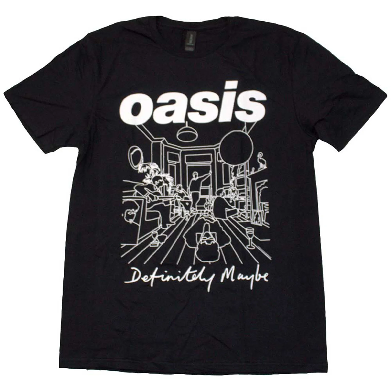 OASIS - DEFINITELY MAYBE LINE DRAWING - T-Shirt Black