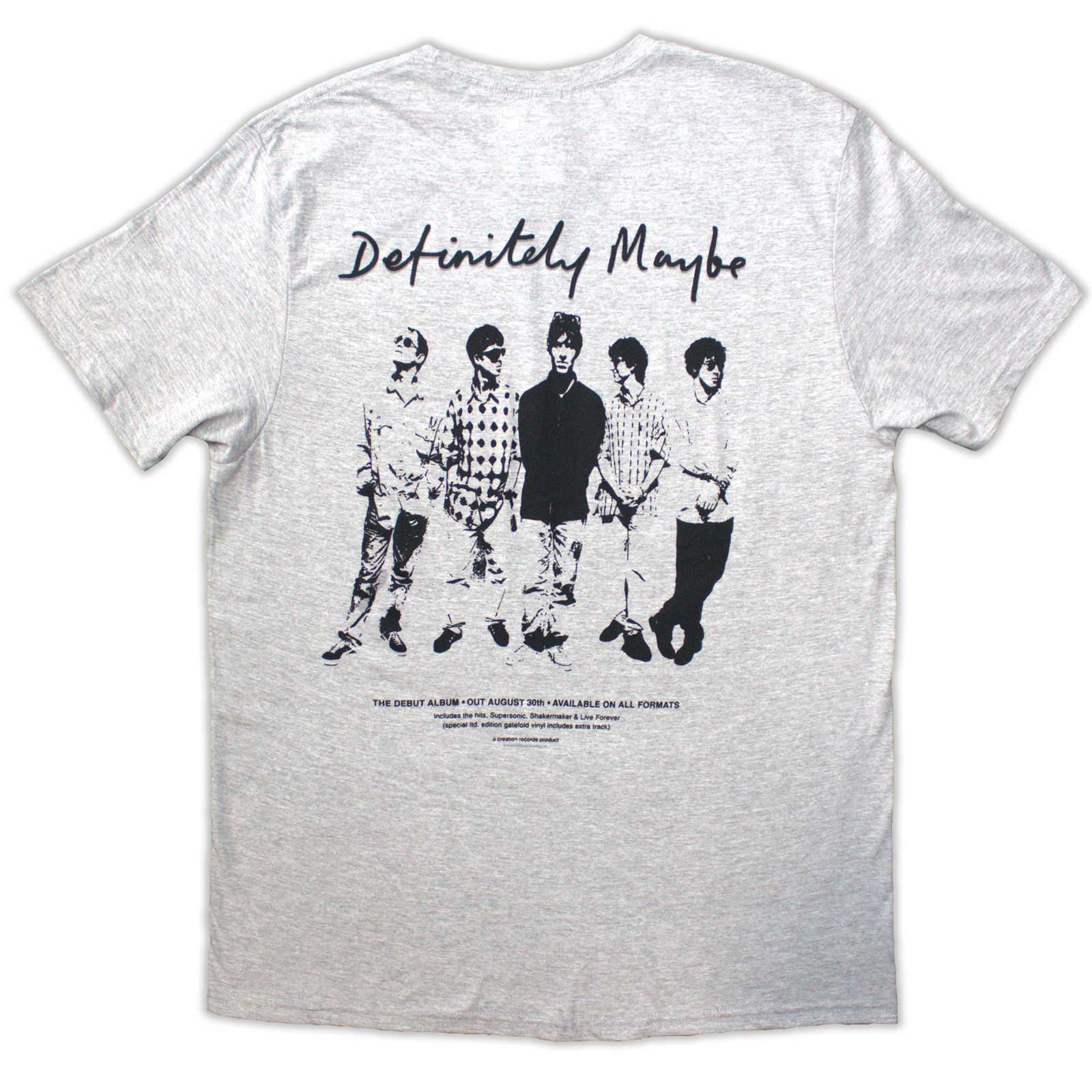 OASIS - DEFINITELY MAYBE PROMO - T-Shirt Grey (Back Print) - Image 2