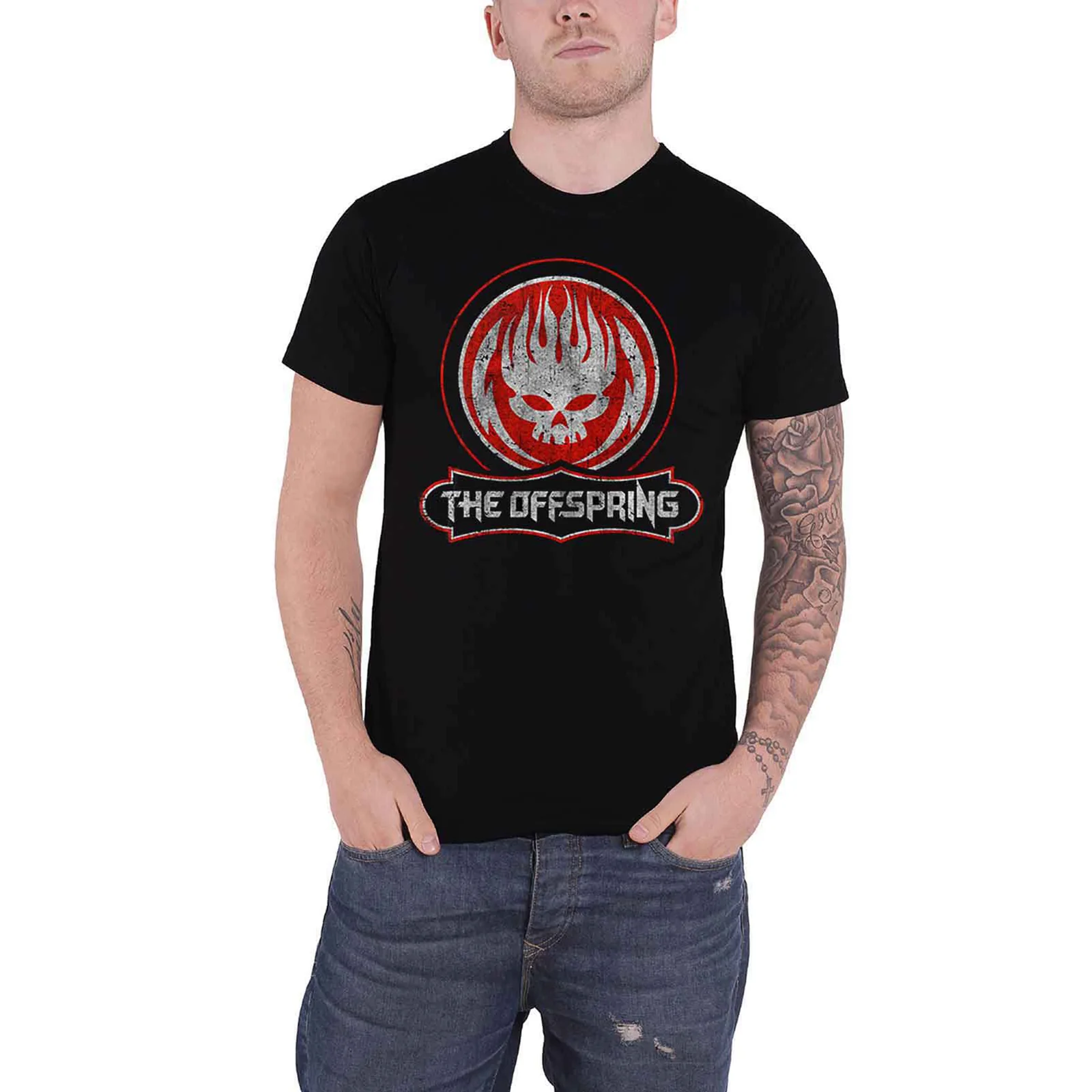 THE OFFSPRING - DISTRESSED SKULL - T-Shirt Black - Image 2