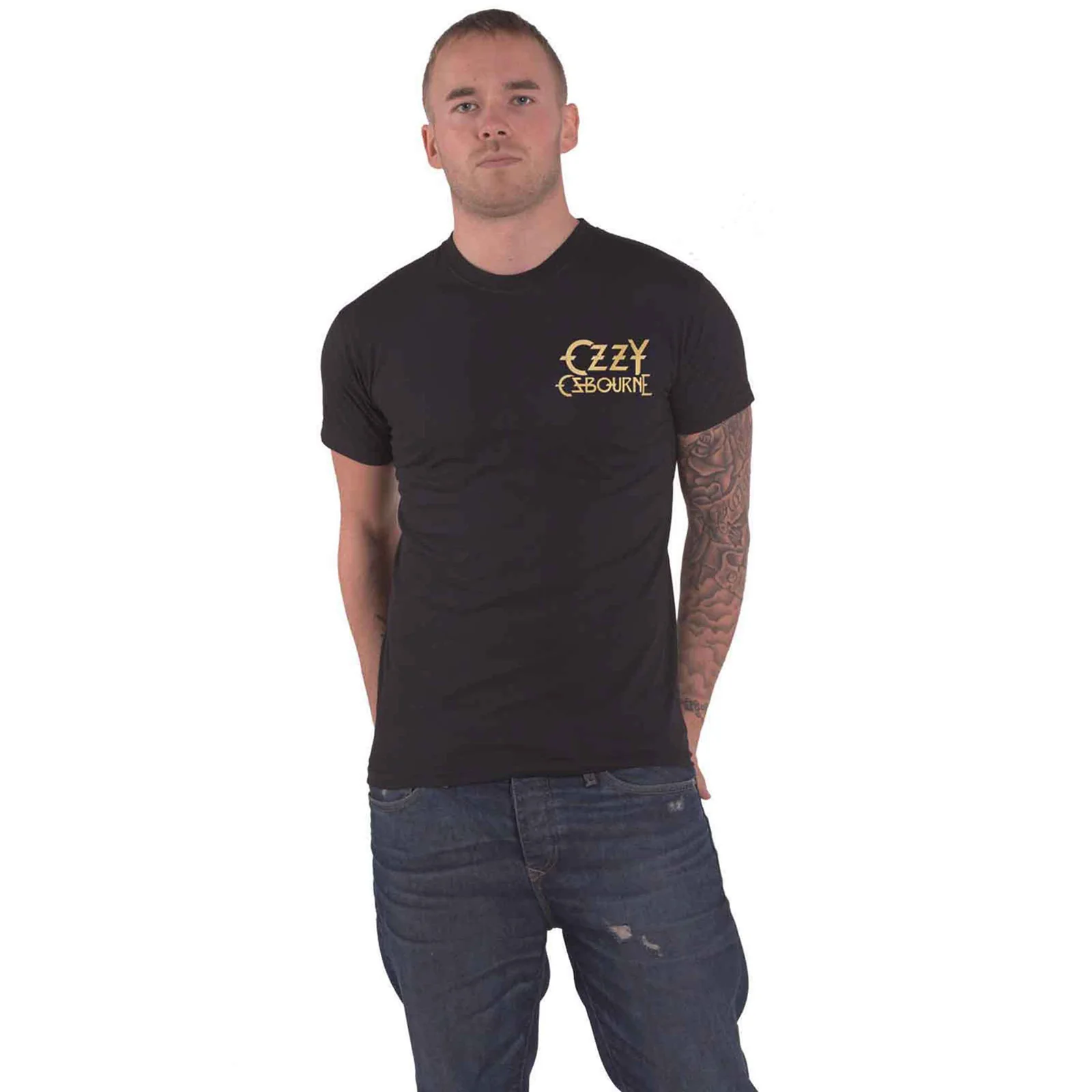 OZZY OSBOURNE - PATIENT NO. 9 GOLD LOGO - T-Shirt Black (Back Print) - Image 3
