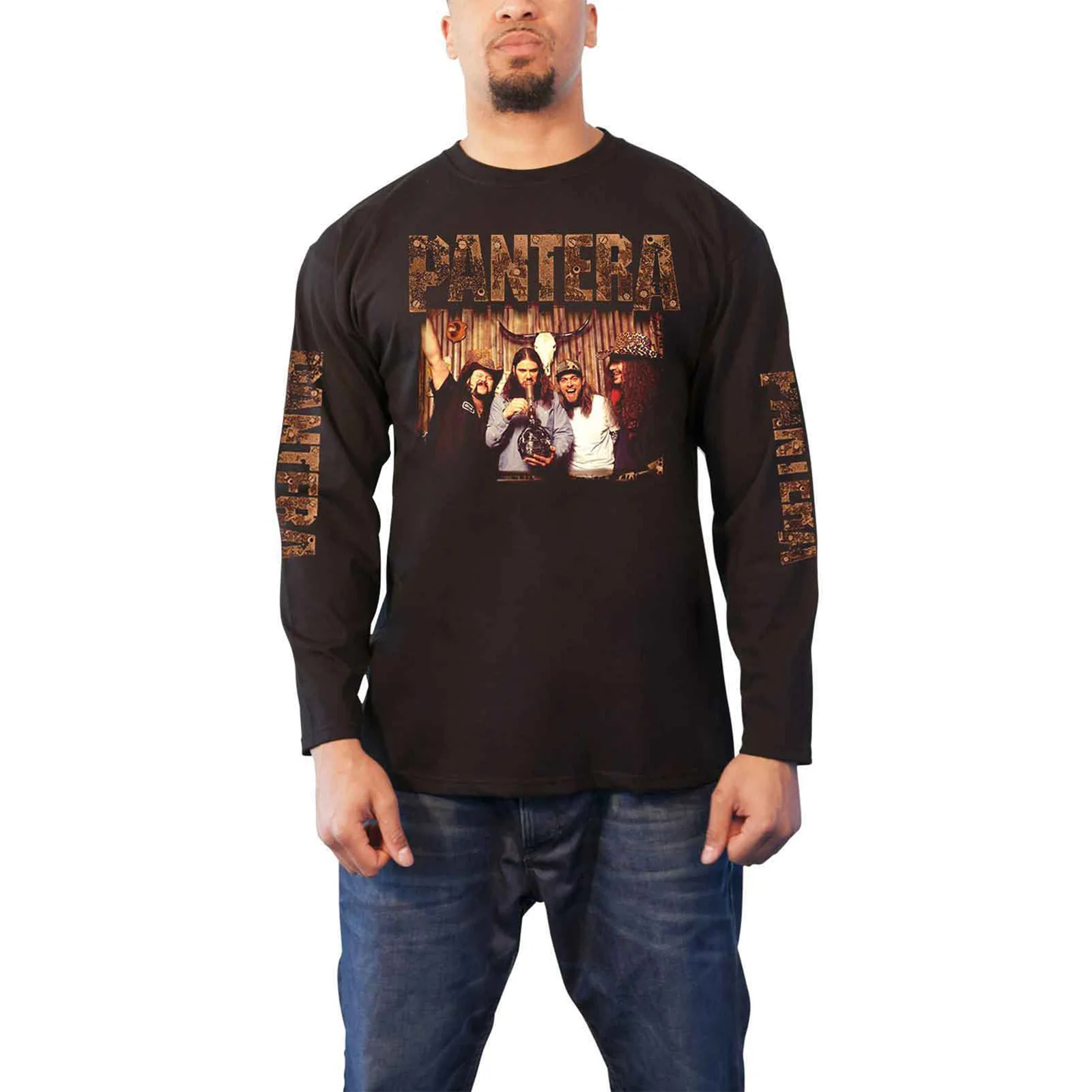 PANTERA - BONG GROUP - Long Sleeve T-Shirt Black (Sleeve Print) - Image 2