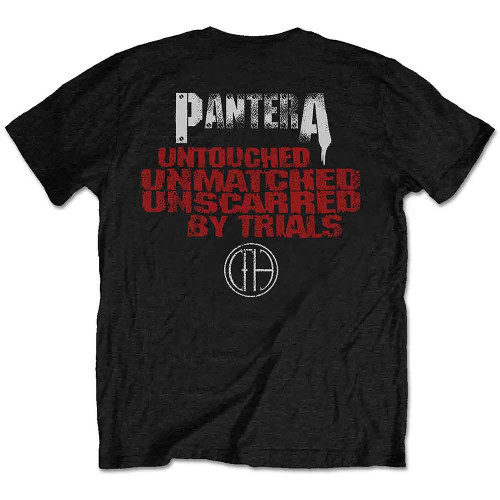 PANTERA - HORNED SKULL STENCIL - T-Shirt Black (Back Print) - Image 2