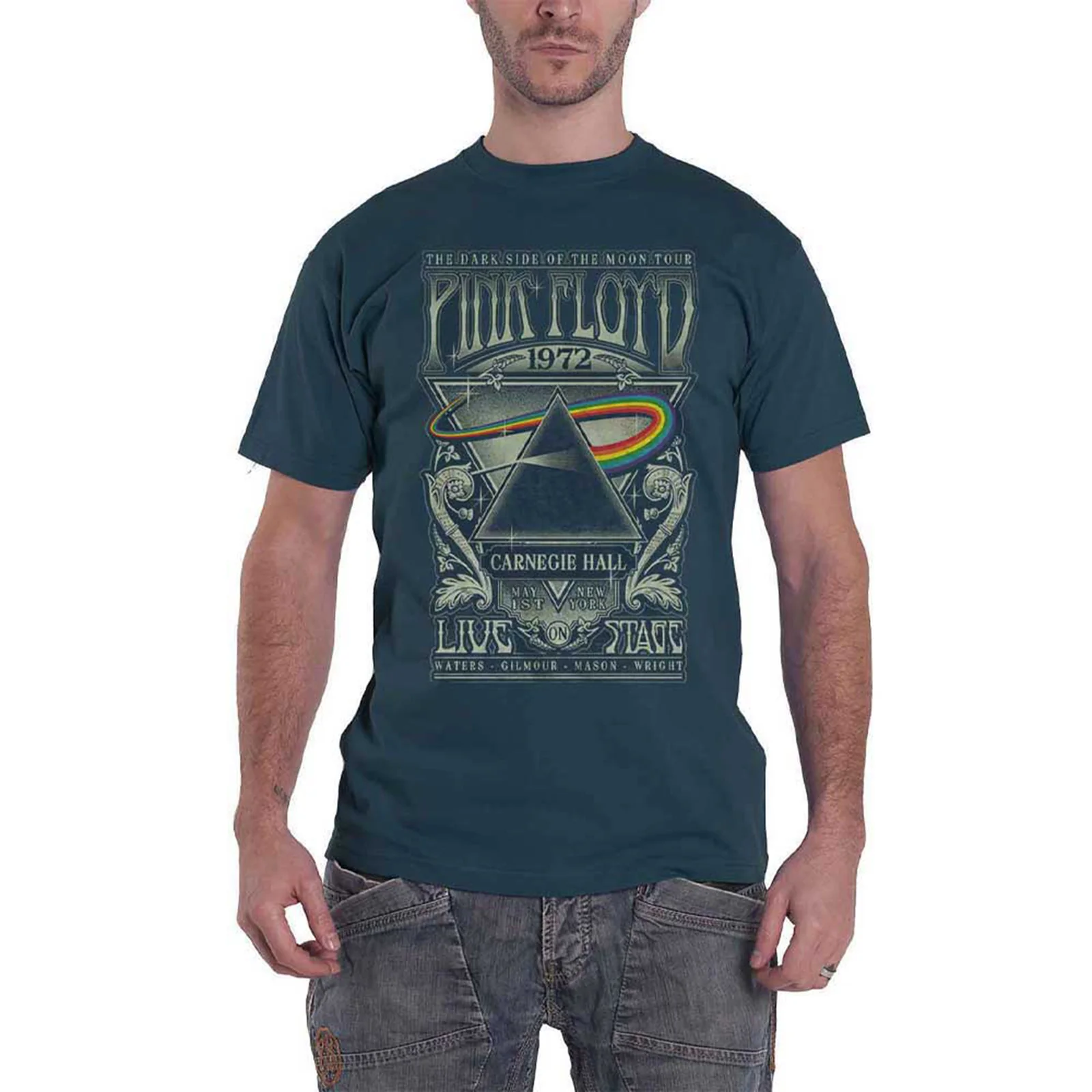 PINK FLOYD - CARNEGIE HALL POSTER - T-Shirt Blue - Image 2