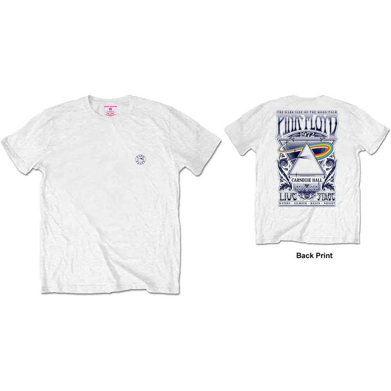 PINK FLOYD - CARNEGIE HALL - Retail Pack T-Shirt White (Back Print)