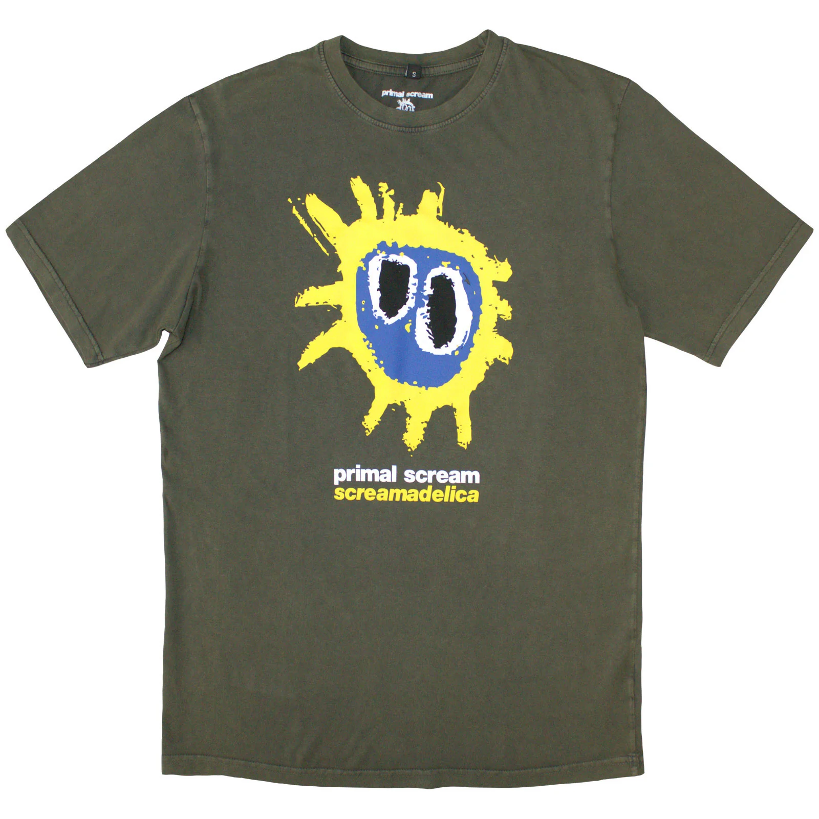 PRIMAL SCREAM - SCREAMADELICA - Stone Wash T-Shirt Green