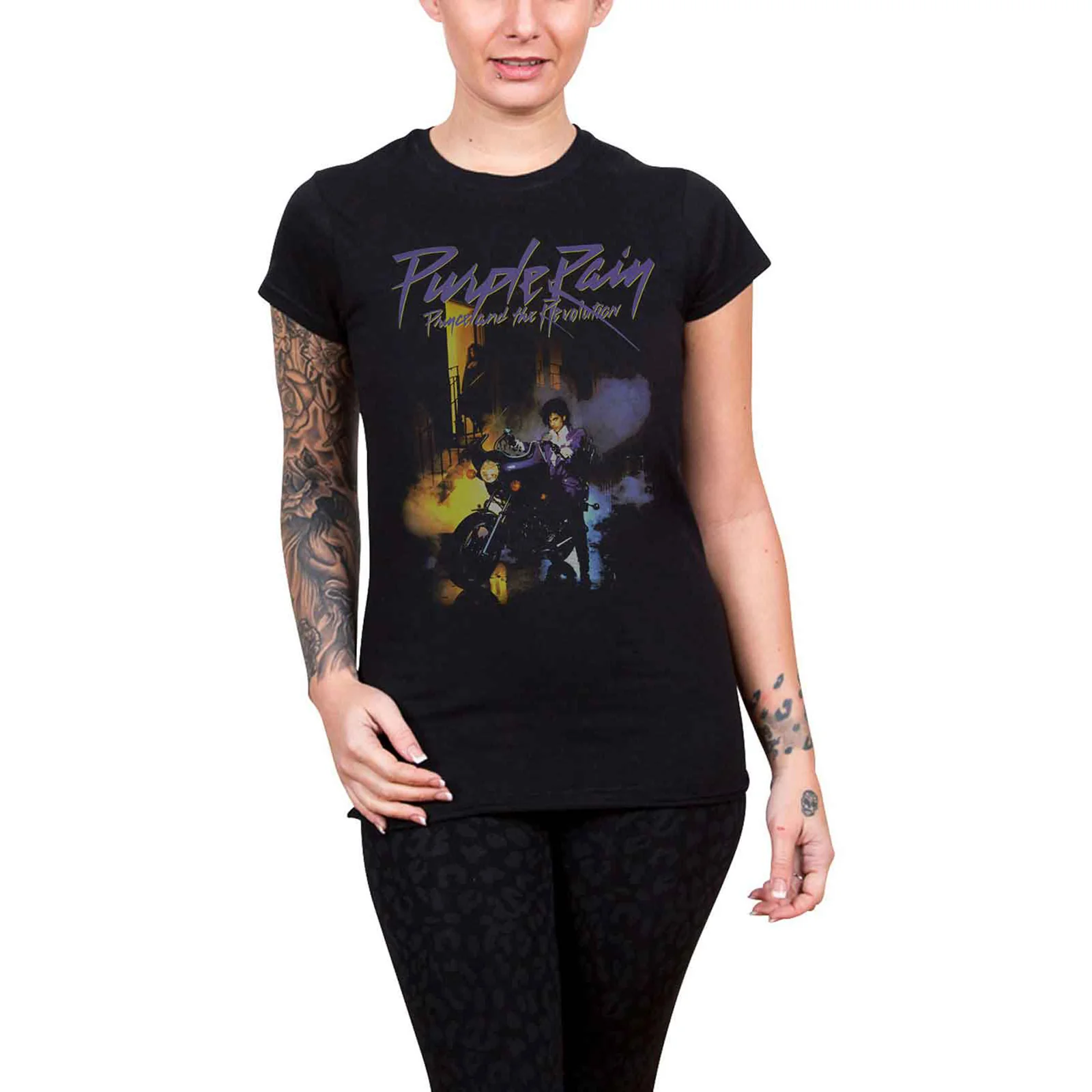 PRINCE - PURPLE RAIN - Ladies T-Shirt Black - Image 2