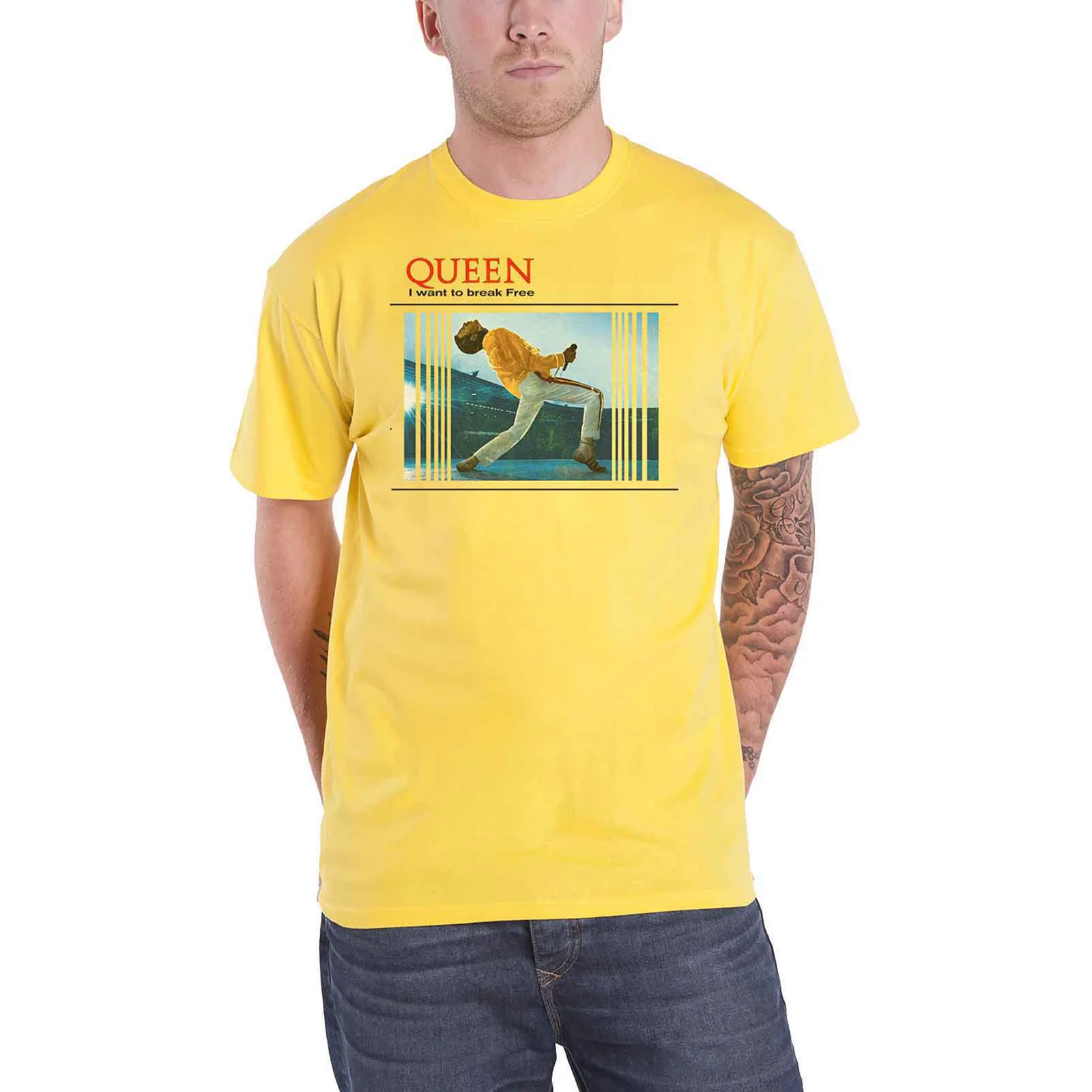 QUEEN - BREAK FREE - T-Shirt Yellow - Image 2