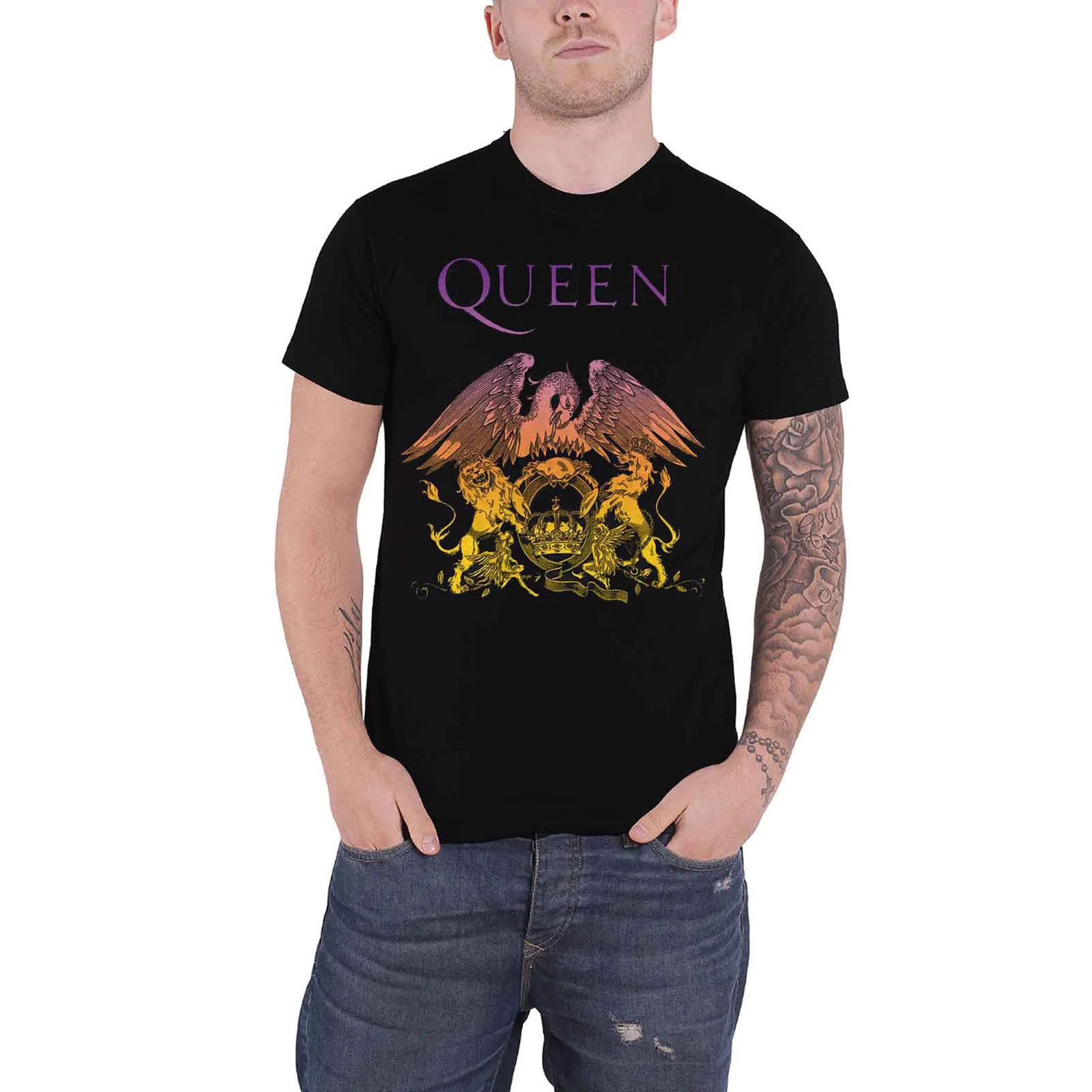 QUEEN - GRADIENT CREST - T-Shirt Black - Image 2