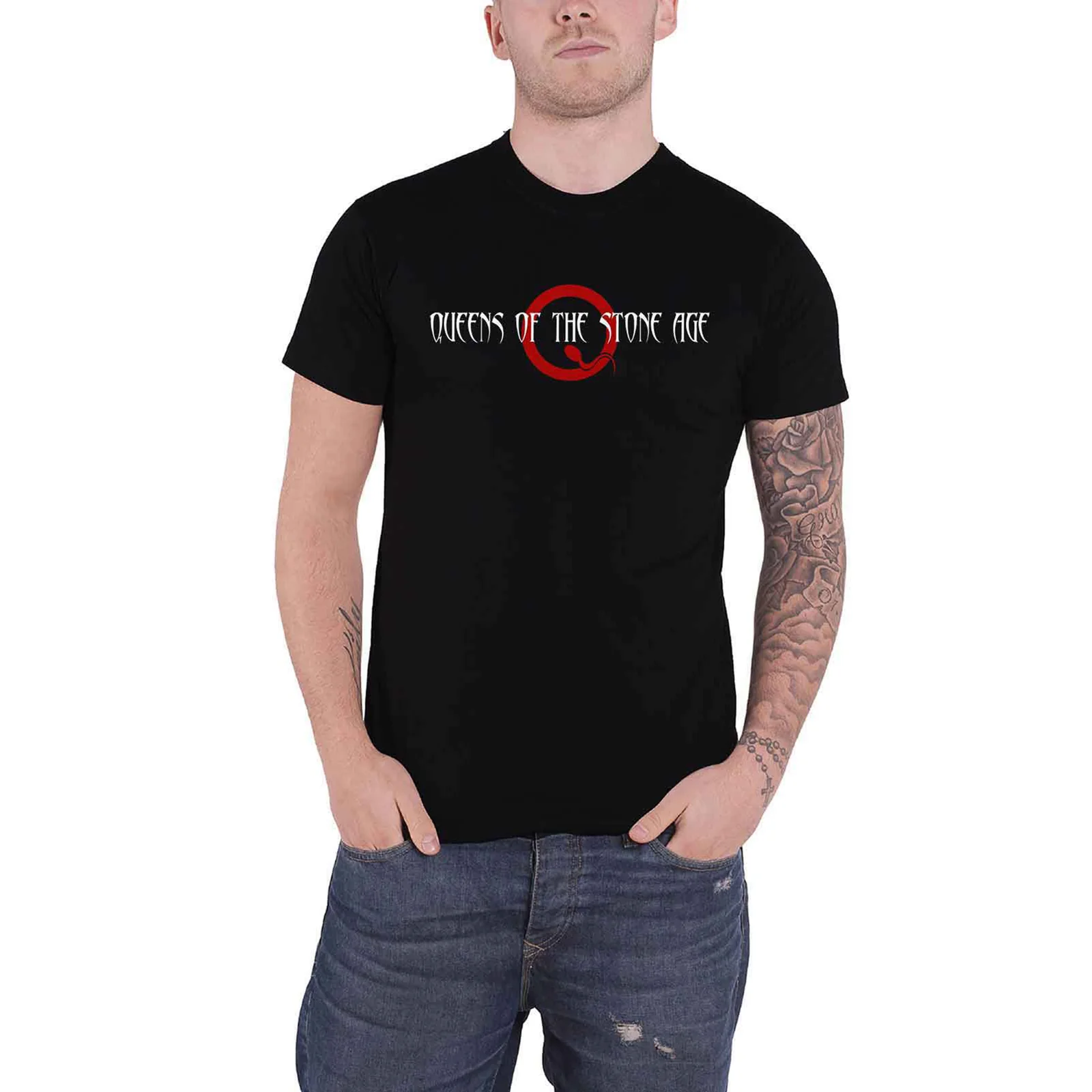 QUEENS OF THE STONE AGE - TEXT LOGO - T-Shirt Black - Image 2