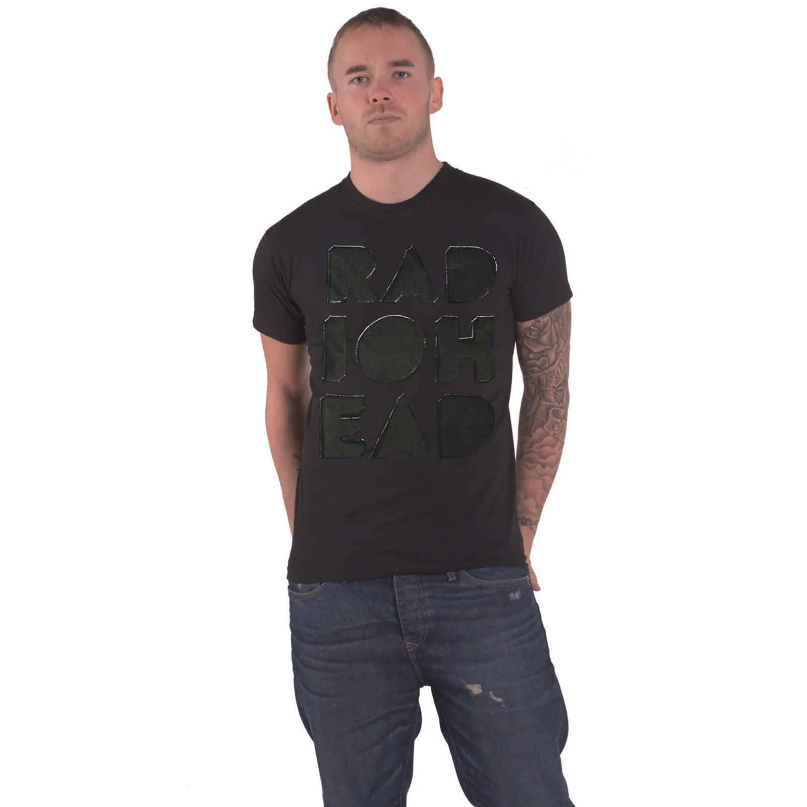 RADIOHEAD - NOTE PAD - Debossed T-Shirt Black - Image 2