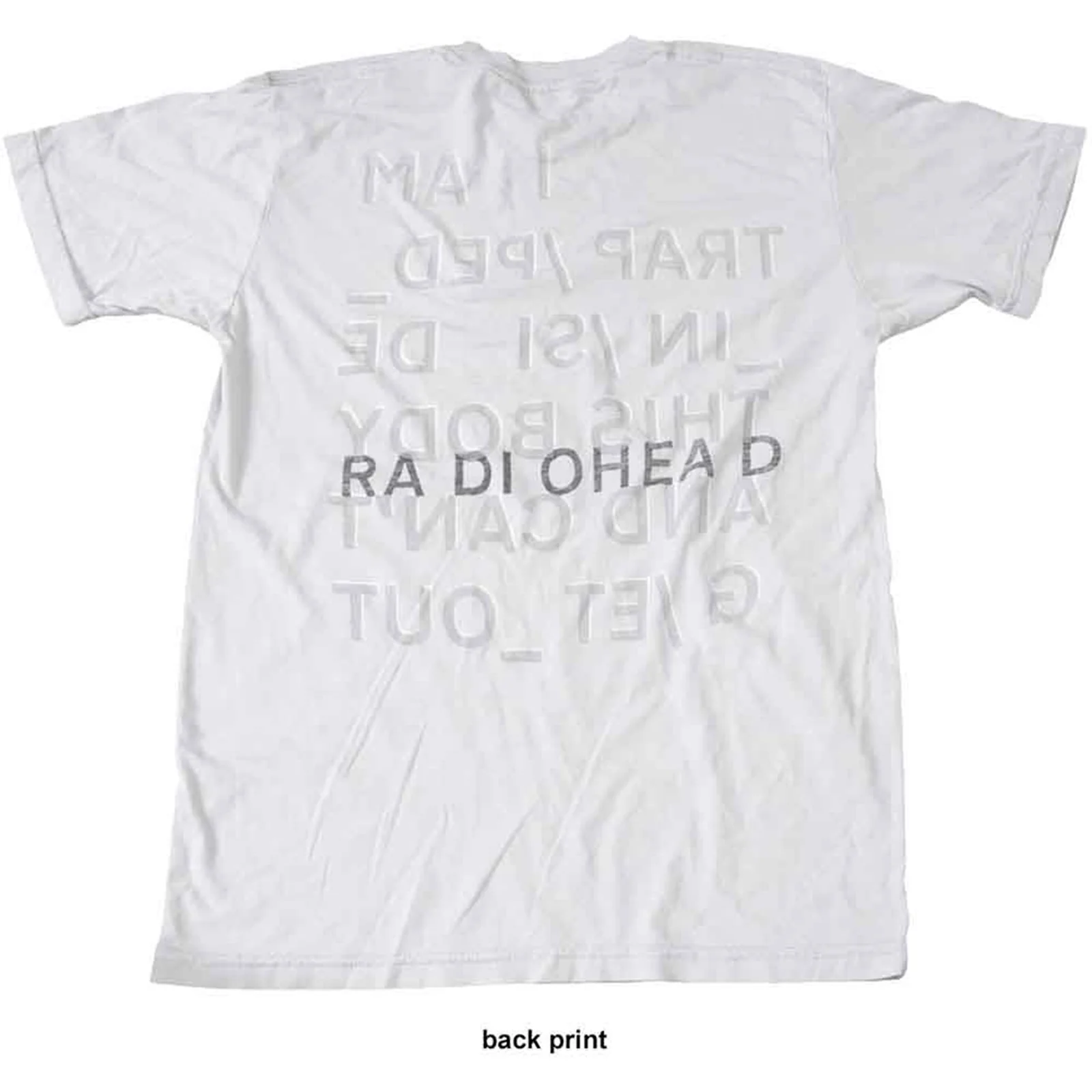 RADIOHEAD - TRAPPED - T-Shirt White (Back Print) - Image 2