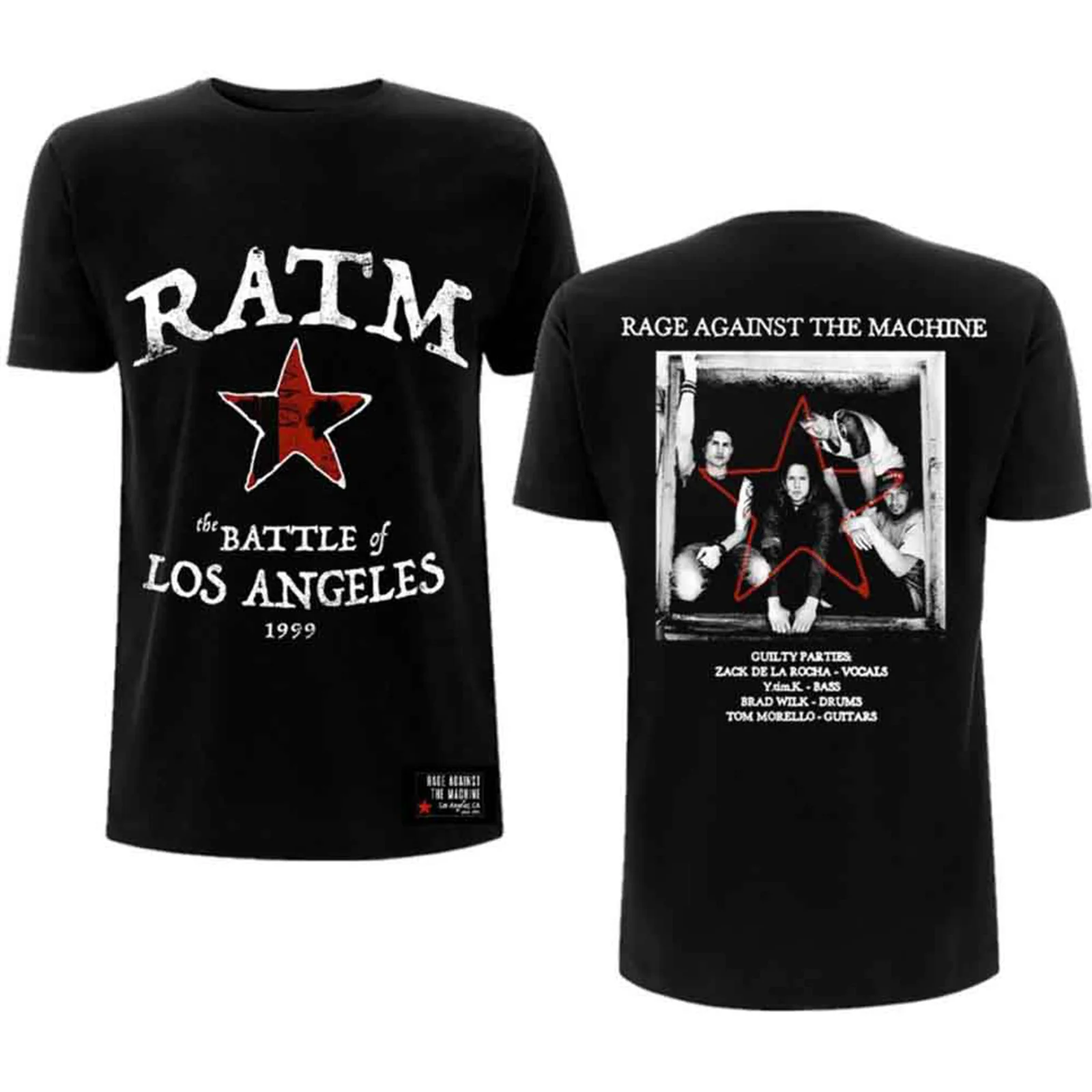 RAGE AGAINST THE MACHINE - BATTLE STAR - T-Shirt Black (Back Print) - Image 2