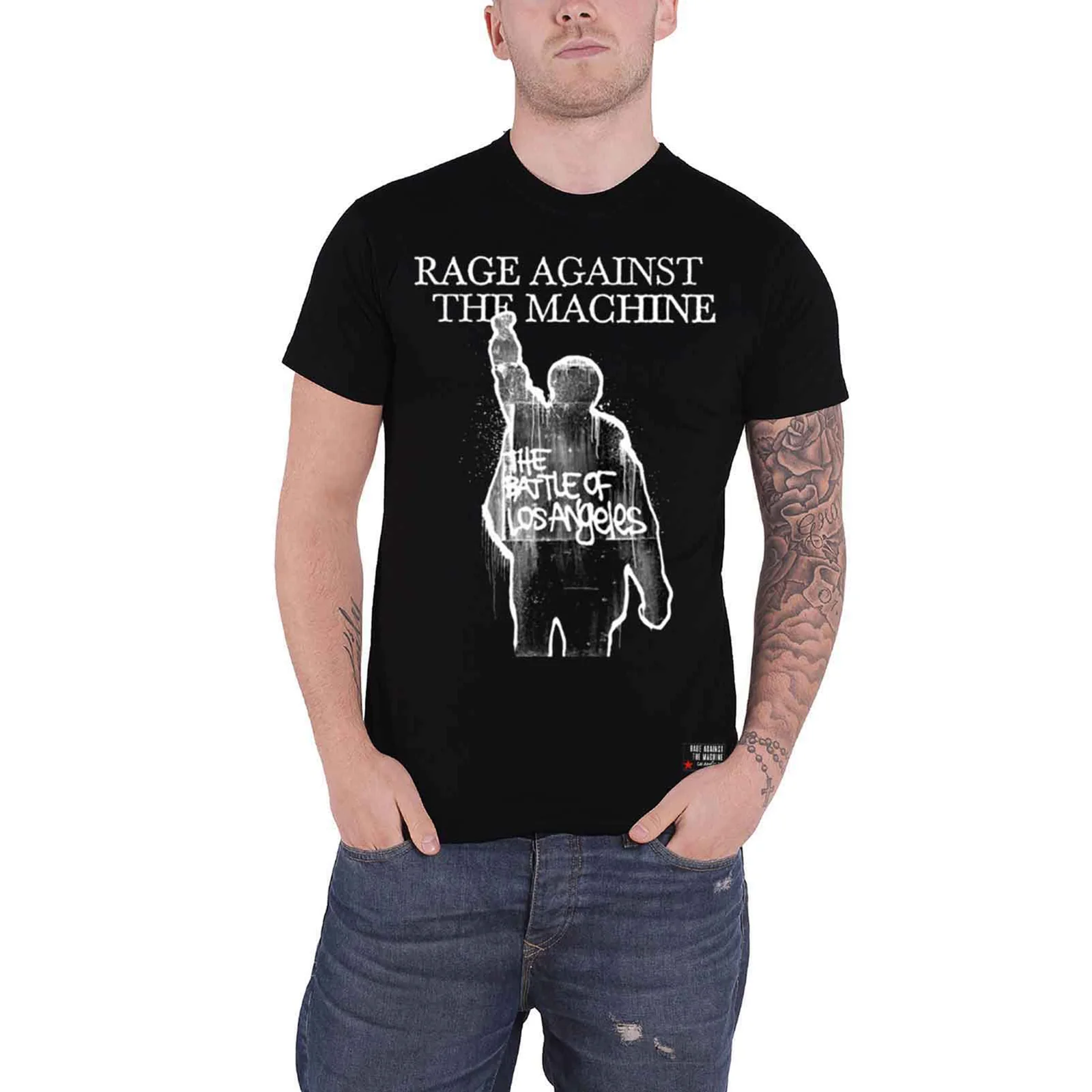 RAGE AGAINST THE MACHINE - BOLA ALBUM COVER - T-Shirt Black (Back Print) - Image 3