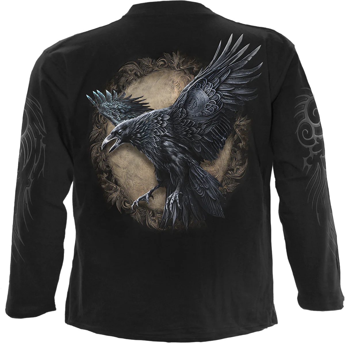 RAVEN WISE - Longsleeve T-Shirt Black - Image 2