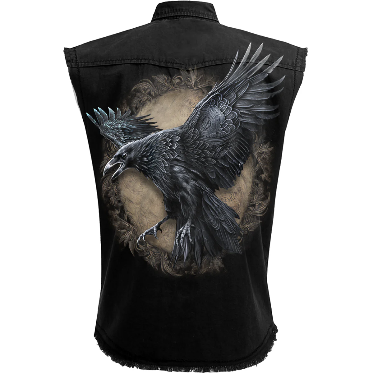RAVEN WISE - Sleeveless Stone Washed Worker Black - Image 2