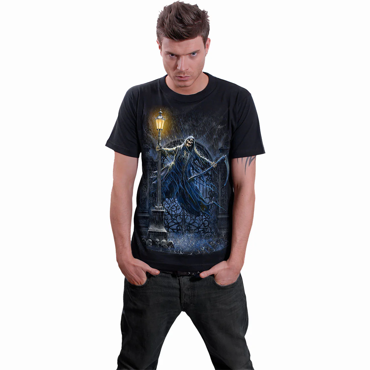 REAPING IN THE RAIN - T-Shirt Black - Image 3
