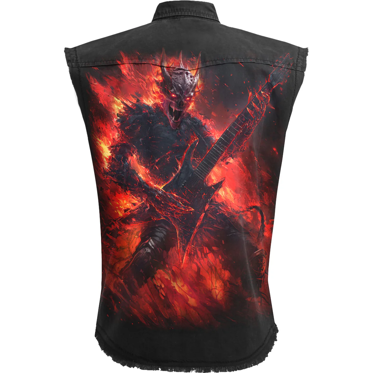 RIFF BURNER - Sleeveless Stone Washed Worker Black - Image 2