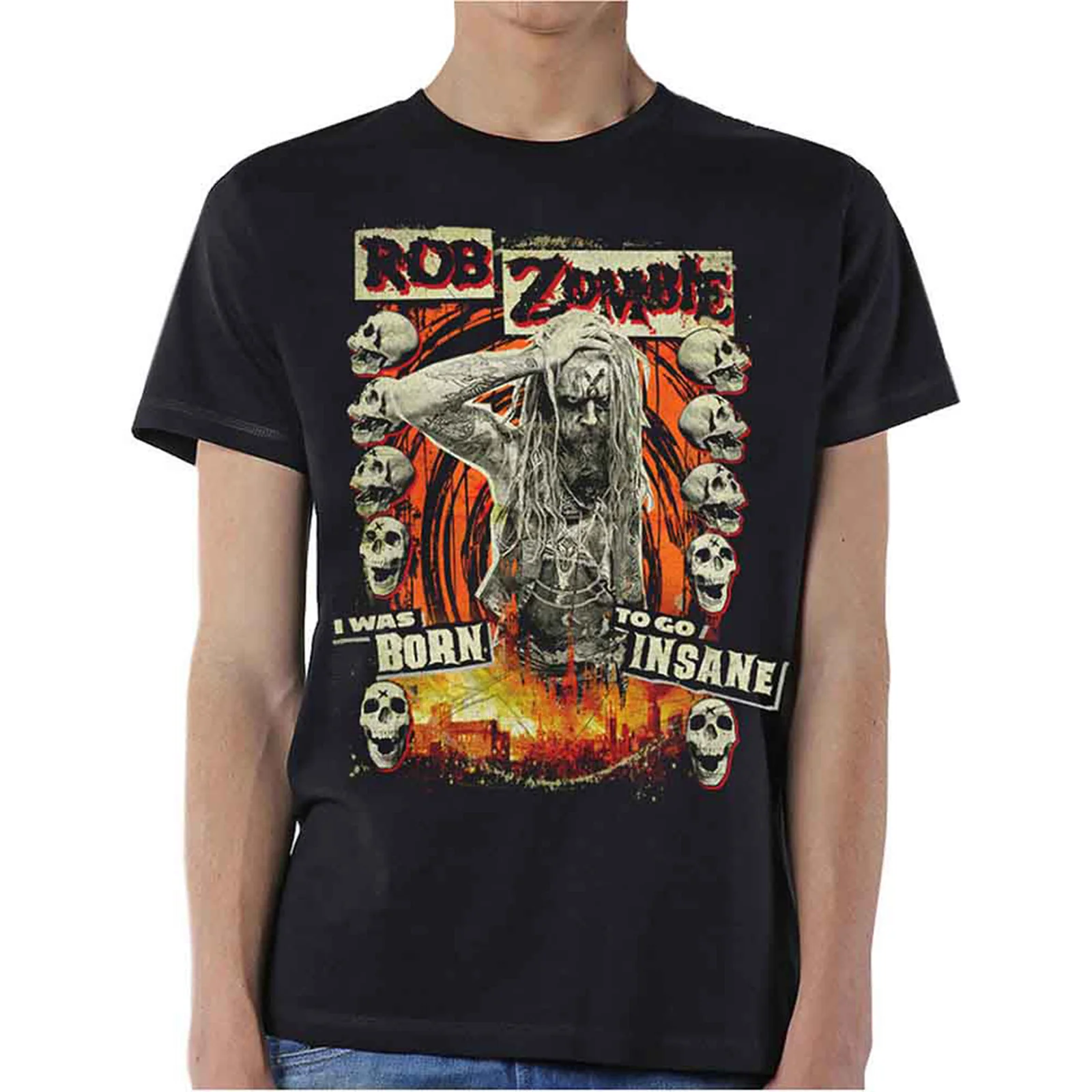 ROB ZOMBIE - BORN TO GO INSANE - T-Shirt Black