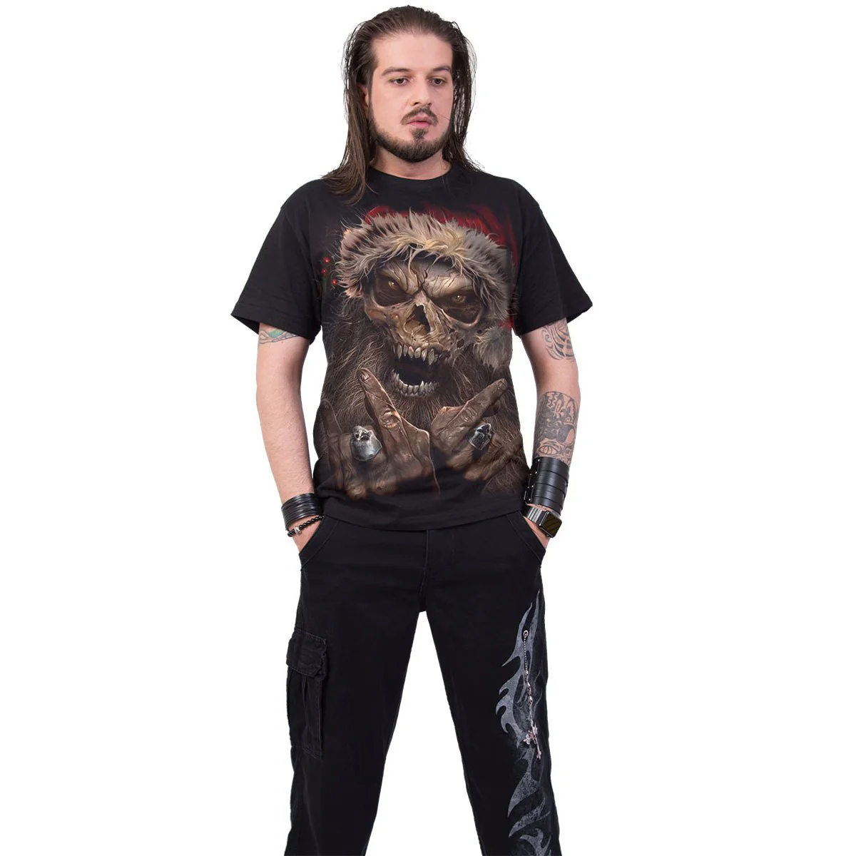ROCK SANTA - T-Shirt Black - Image 3