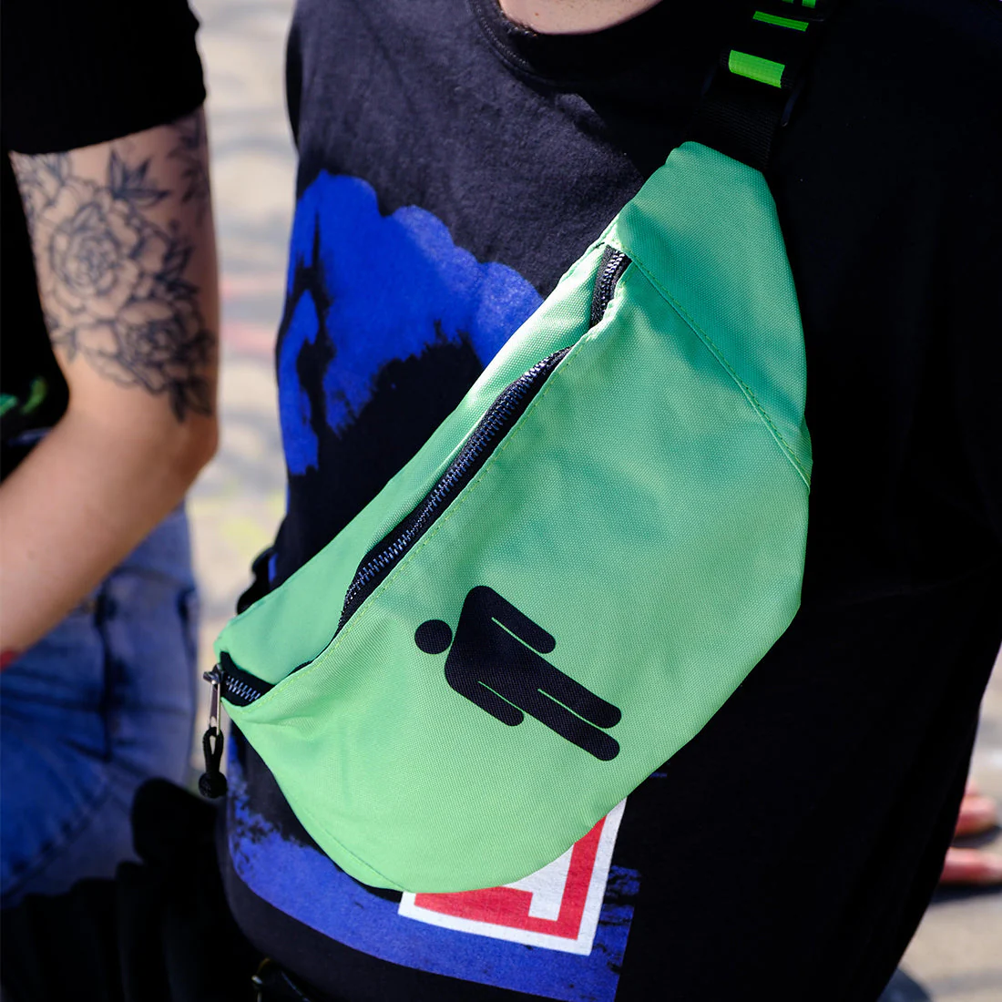 Rocksax Billie Eilish Bum Bag - Bad Guy Green - Image 2