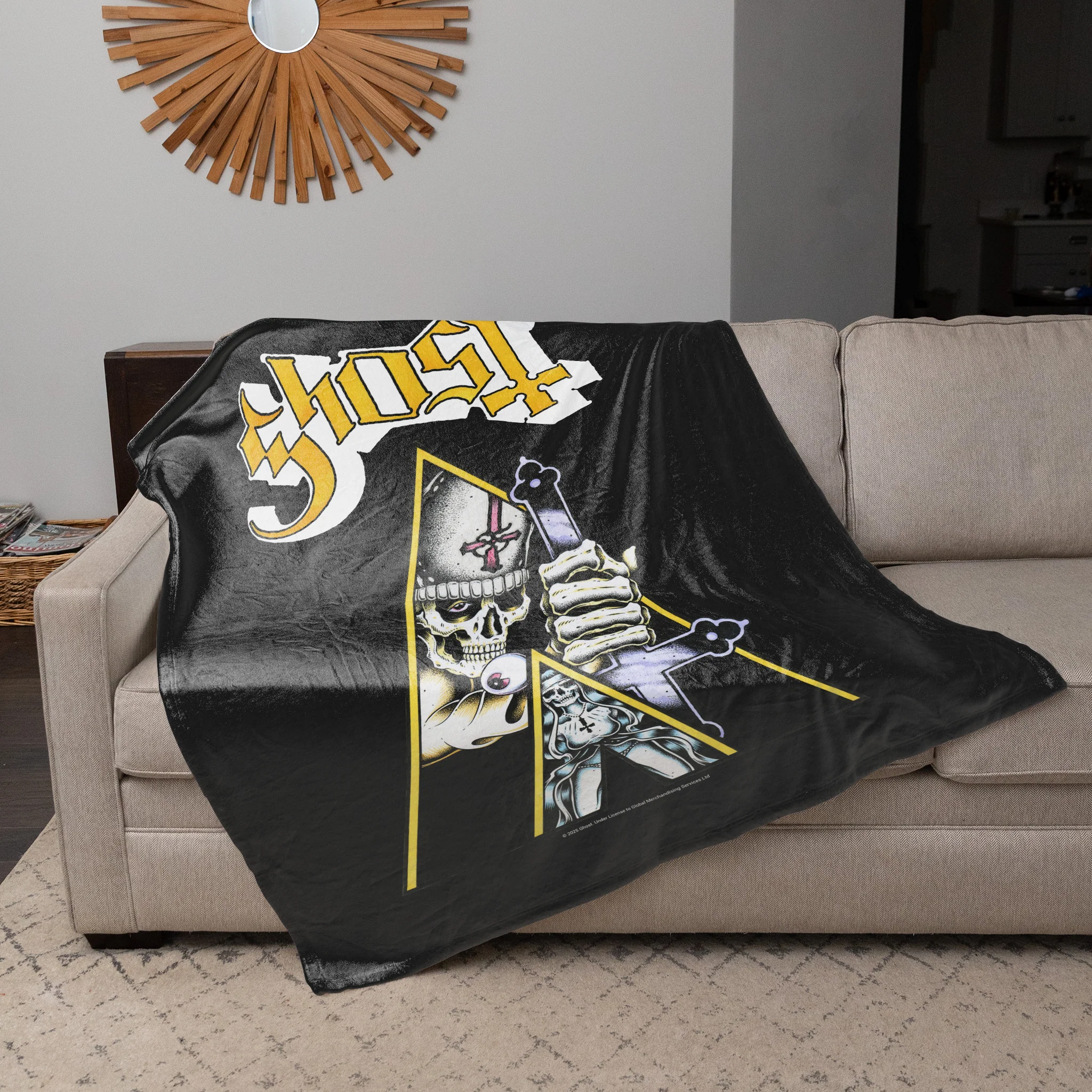 Rocksax Ghost Sherpa Fleece Blanket - Clockwork - Image 3
