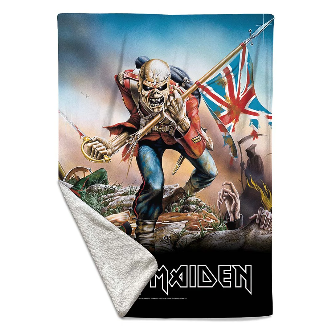Rocksax Iron Maiden Sherpa Fleece Blanket - Trooper
