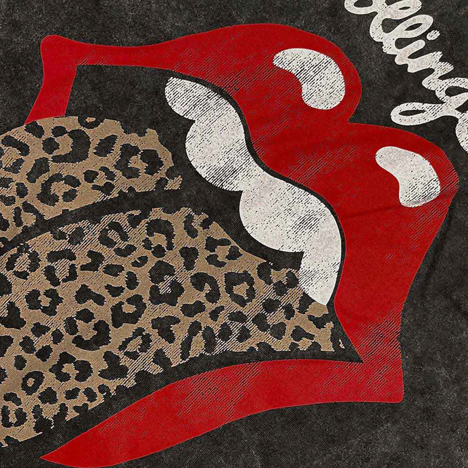 THE ROLLING STONES - LEOPARD TONGUE - T-Shirt Black (Wash Collection) - Image 2