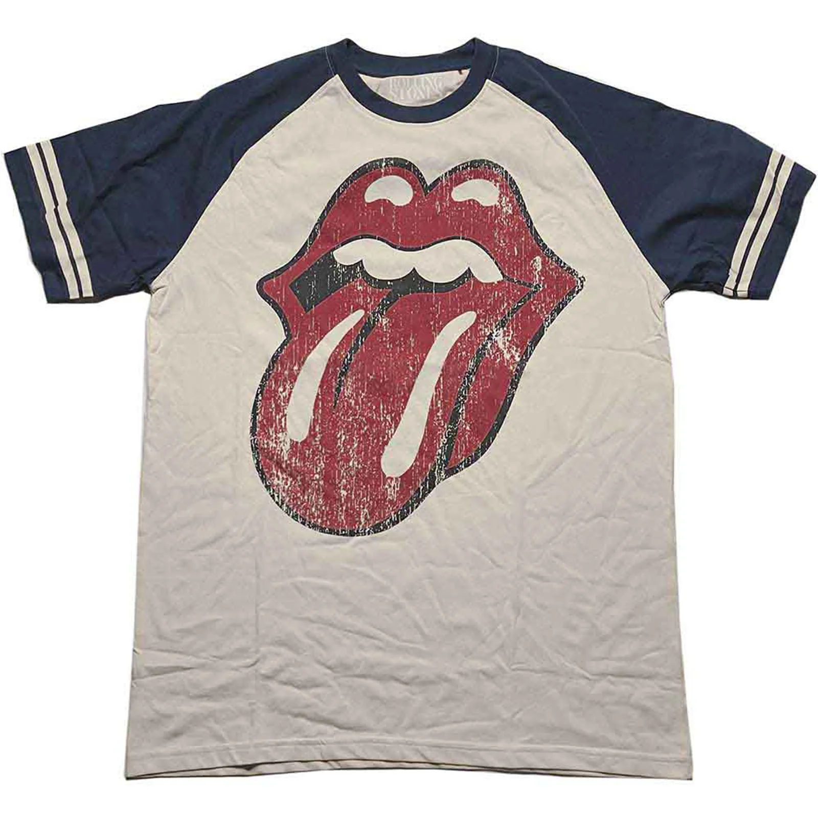 THE ROLLING STONES - LICK - Raglan T-Shirt Blue