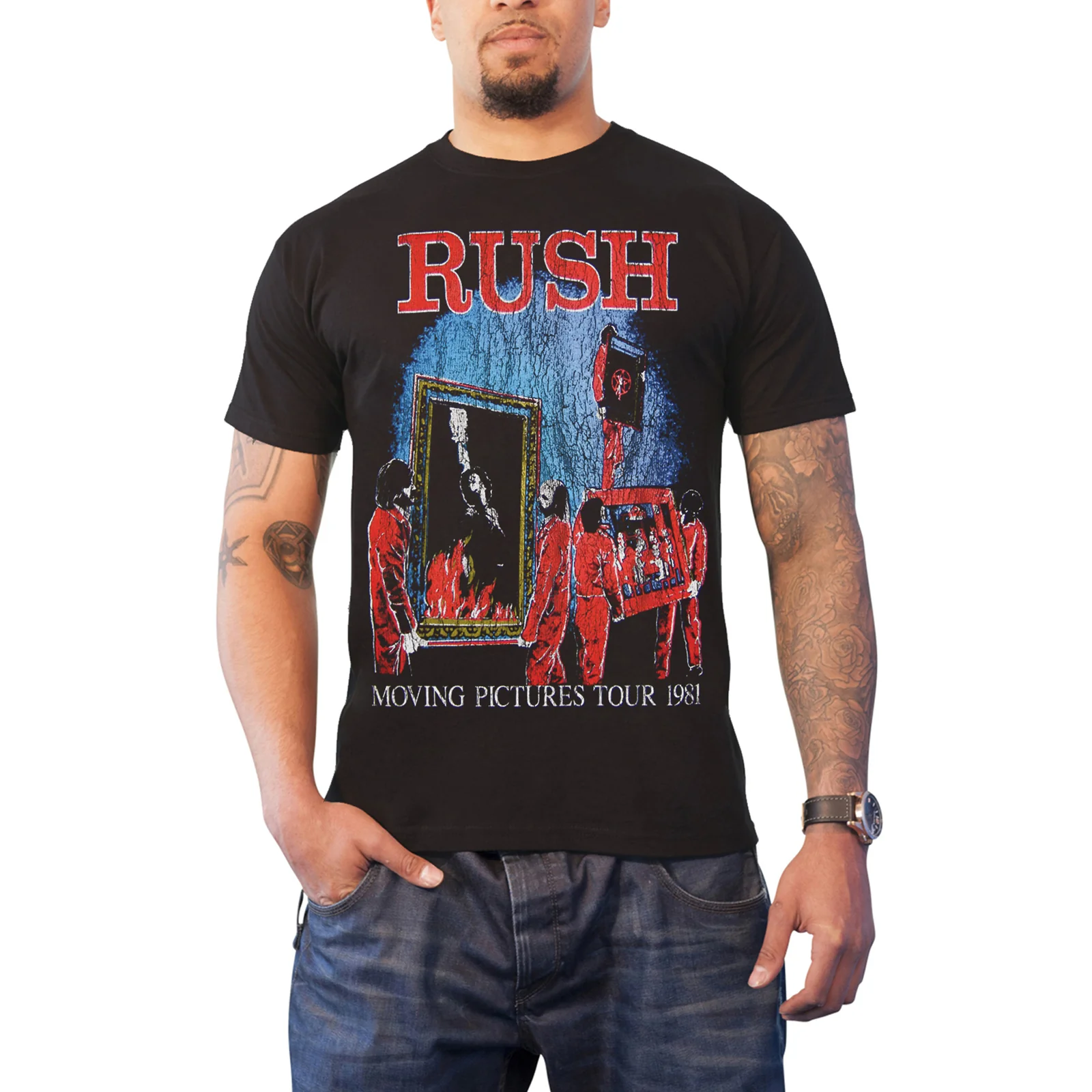 RUSH - 1981 TOUR - T-Shirt Black (Back Print) - Image 3
