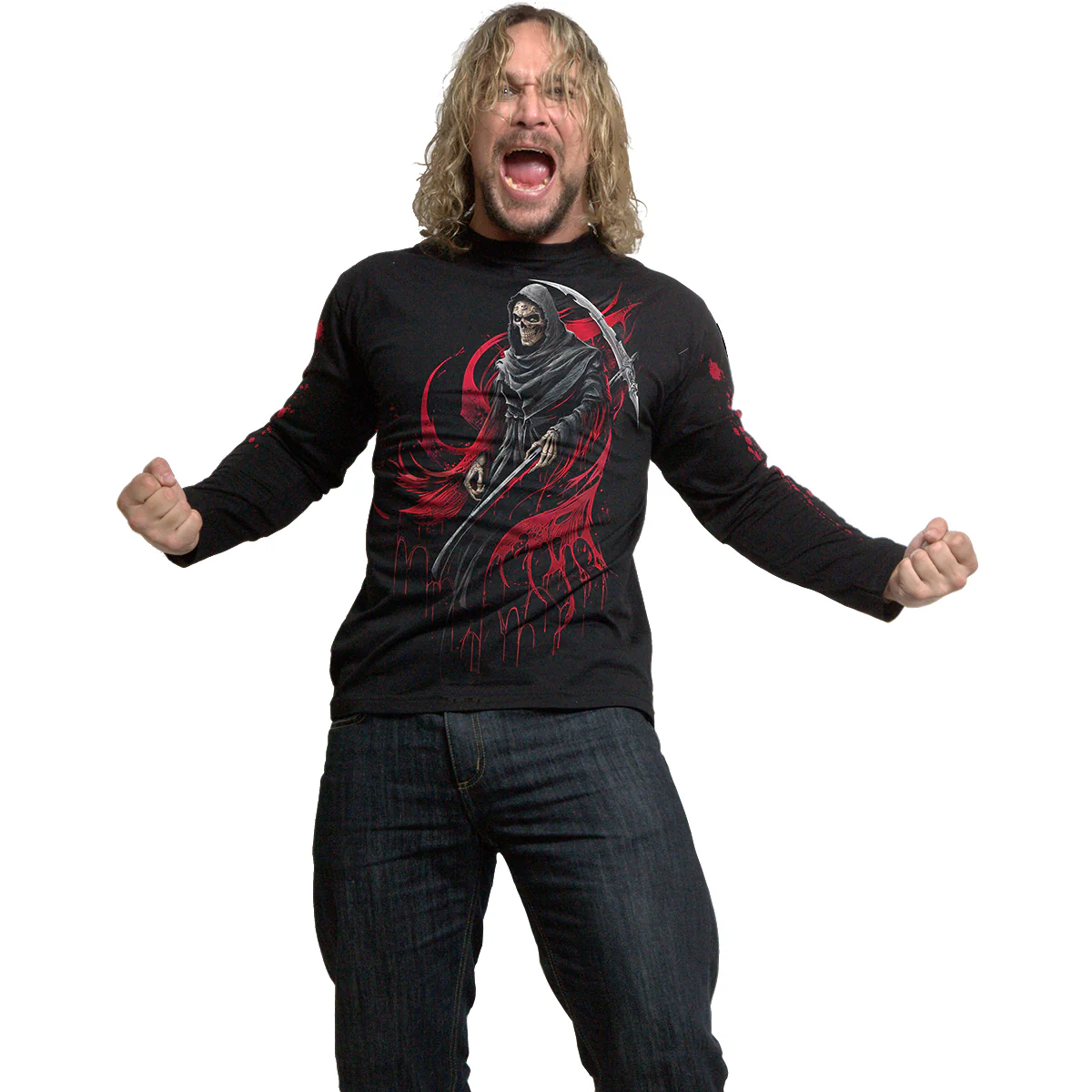 SCREAMING DEATH - Longsleeve T-Shirt Black - Image 3