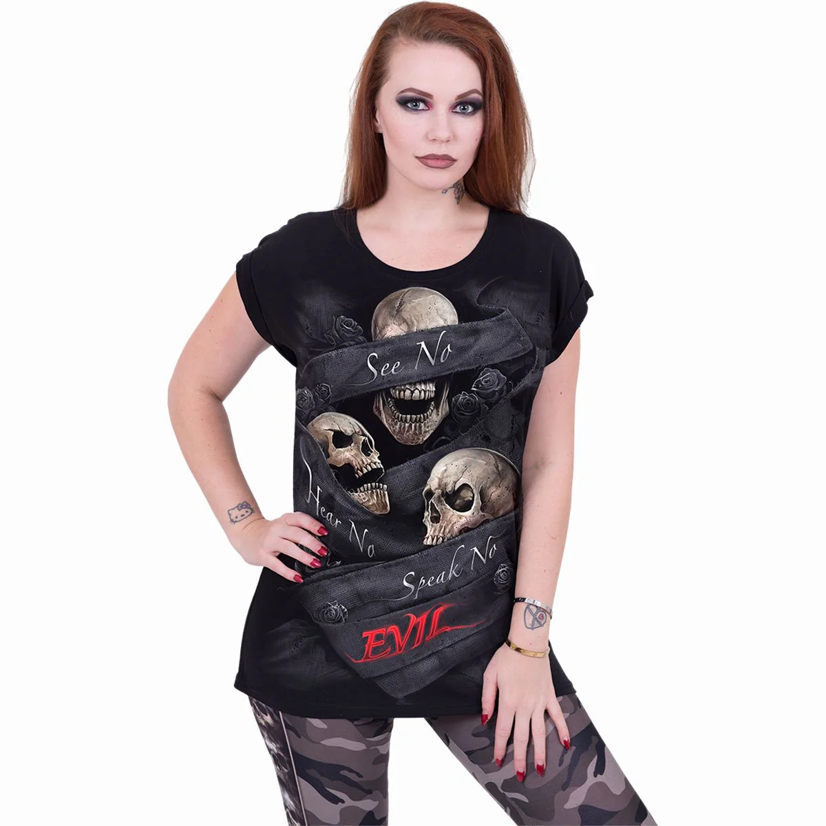 SEE NO EVIL - Turnup Sleeve Loosefit Tee - Image 2