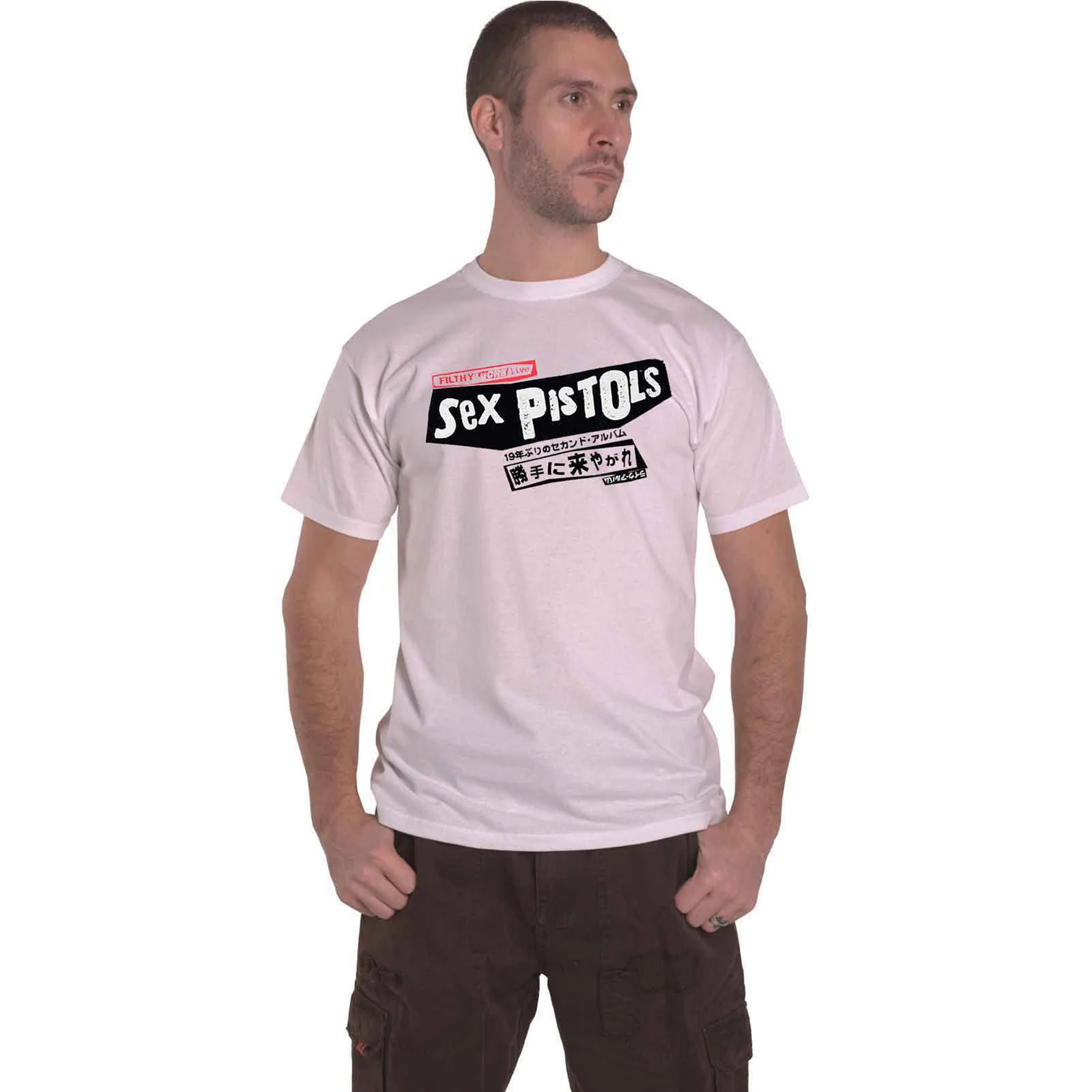 THE SEX PISTOLS - FILTHY LUCRE JAPAN - T-Shirt White (Back Print) - Image 3