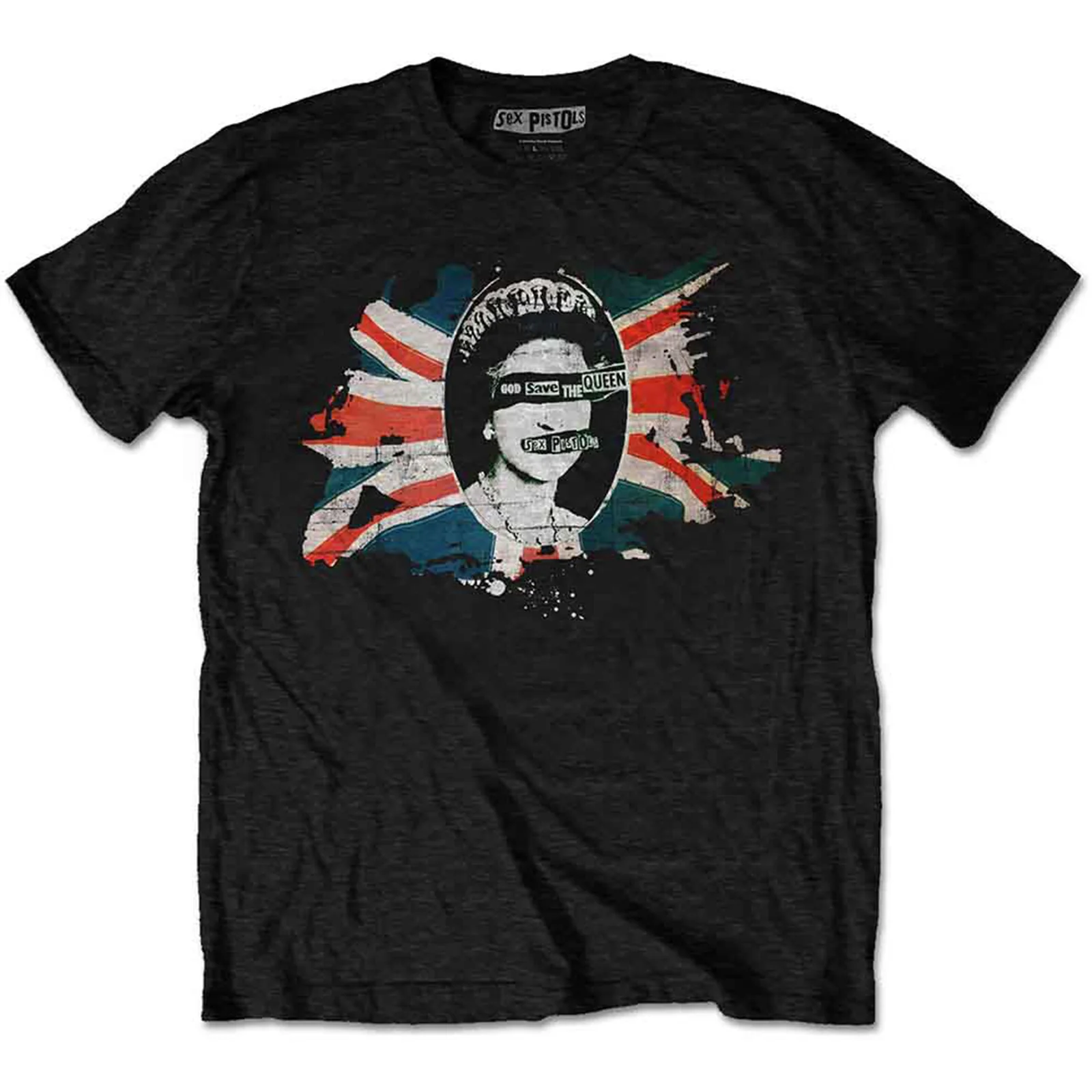 THE SEX PISTOLS - GOD SAVE THE QUEEN FLAG - T-Shirt Black