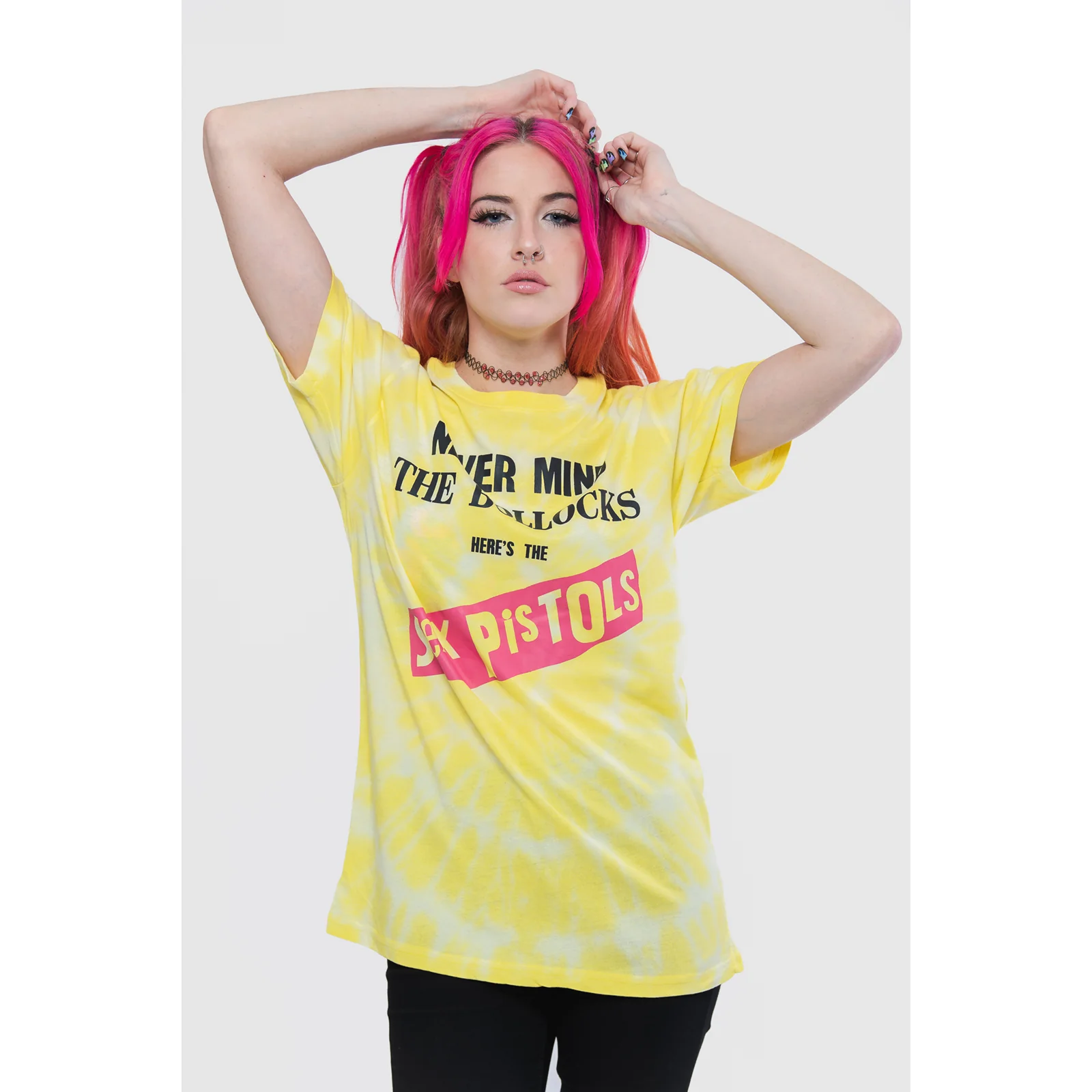 THE SEX PISTOLS - NEVER MIND THE BOLLOCKS ORIGINAL ALBUM - Ladies T-Shirt Yellow - Image 2