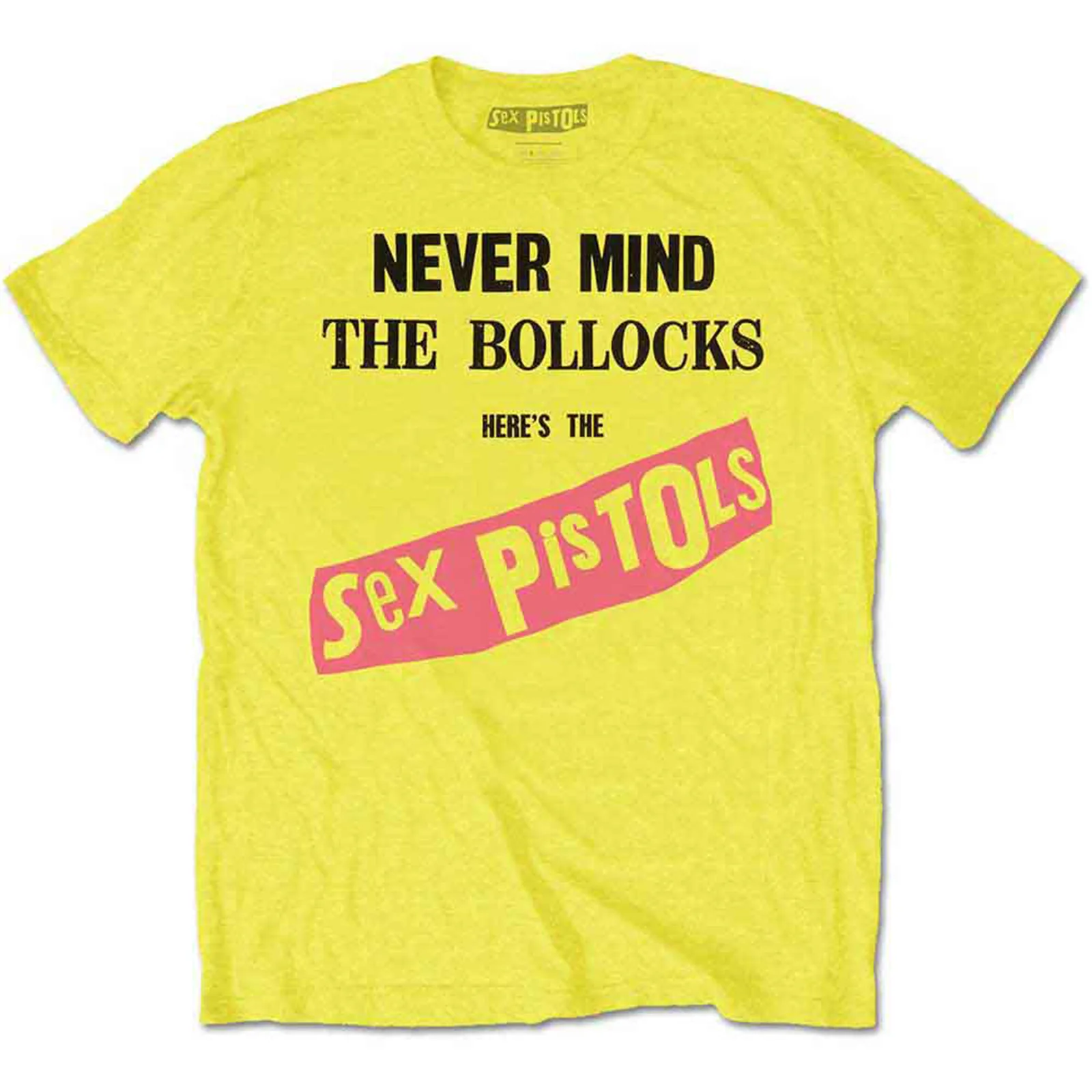 THE SEX PISTOLS - NEVER MIND THE BOLLOCKS ORIGINAL ALBUM - T-Shirt Yellow