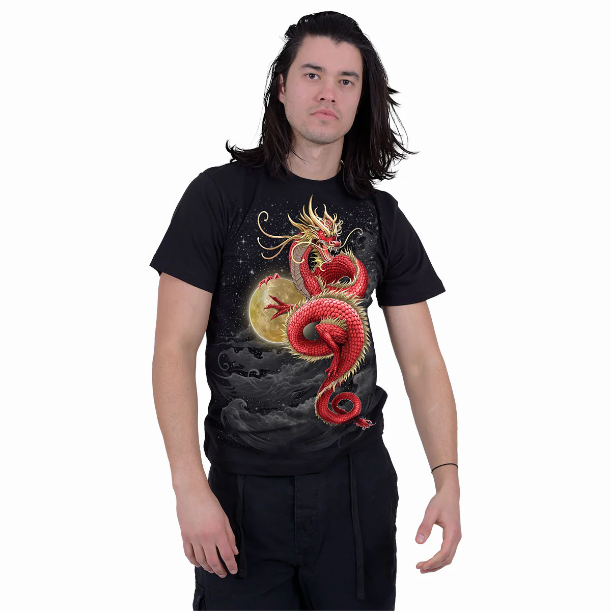 SHENLONG - Front Print T-Shirt Black - Image 2