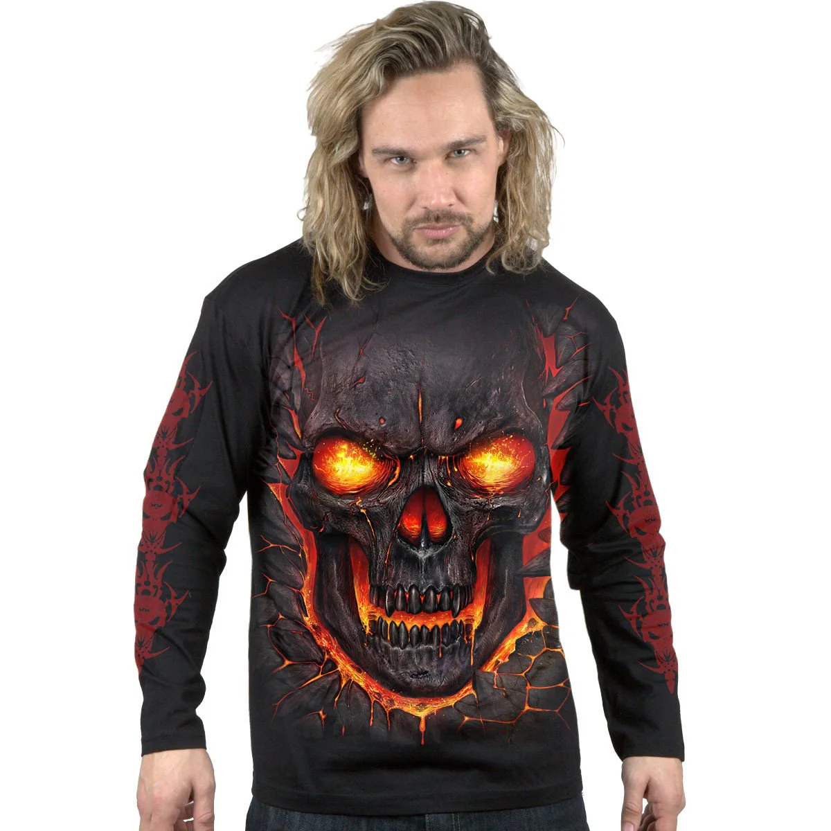 SKULL LAVA - Longsleeve T-Shirt Black - Image 3