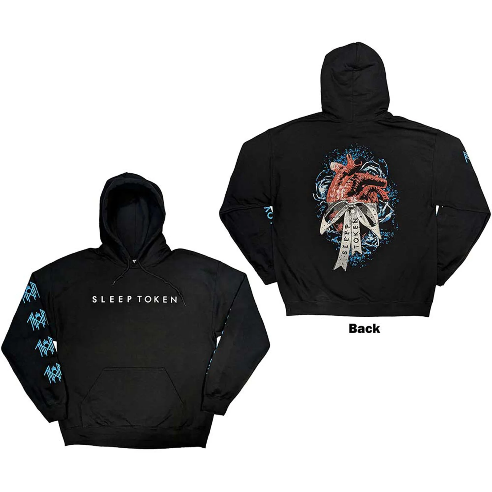 SLEEP TOKEN - THE LOVE YOU WANT HEART - Pullover Hoodie Black (Back Print & Sleeve Print)