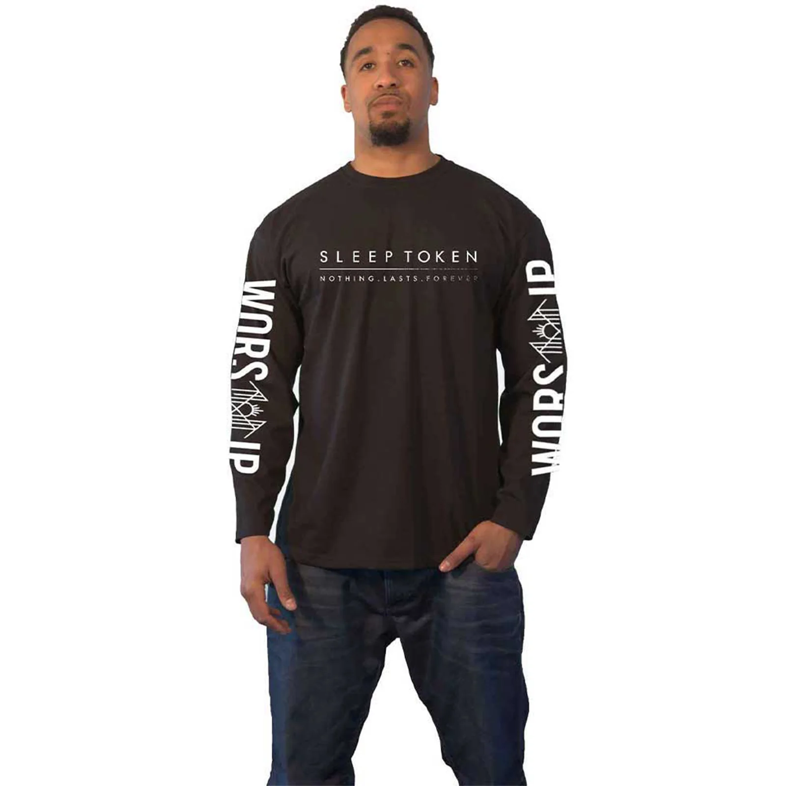 SLEEP TOKEN - WORSHIP - Long Sleeve T-Shirt Black (Sleeve Print) - Image 2
