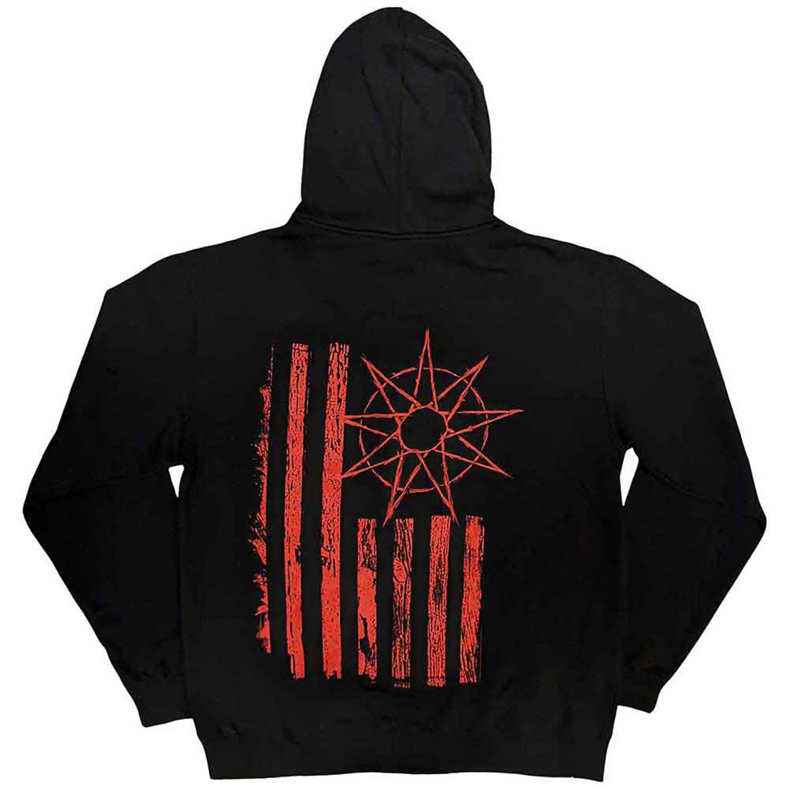 SLIPKNOT - 9-POINT FLAG - Zipped Hoodie Black (Back Print) - Image 2