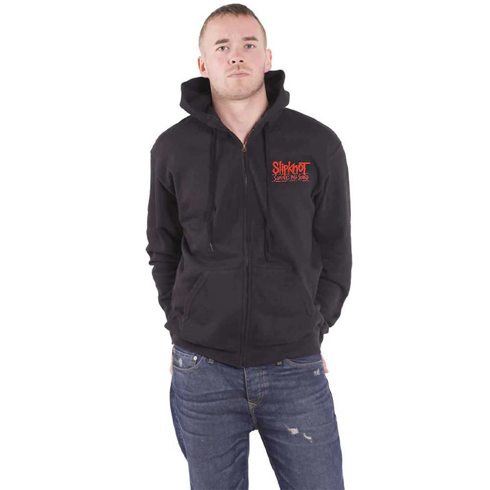 SLIPKNOT - 9-POINT FLAG - Zipped Hoodie Black (Back Print) - Image 3